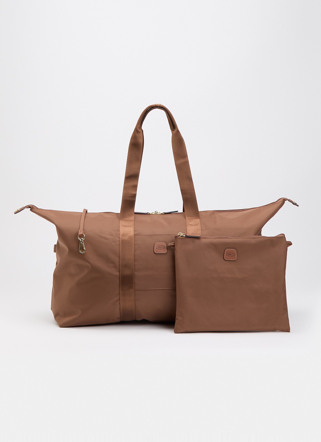 Bric's Large weekendtas met uitneembaar etui - voorkant 5 bruin