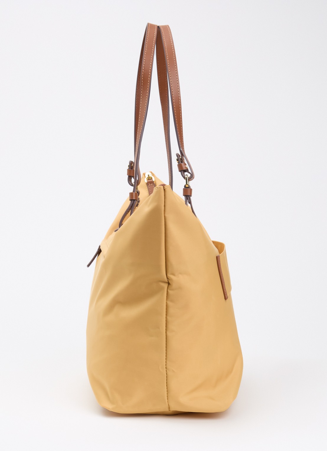 Bric's Sportina Large shopper met leren details en uitneembaar etui - detail 4 okergeel