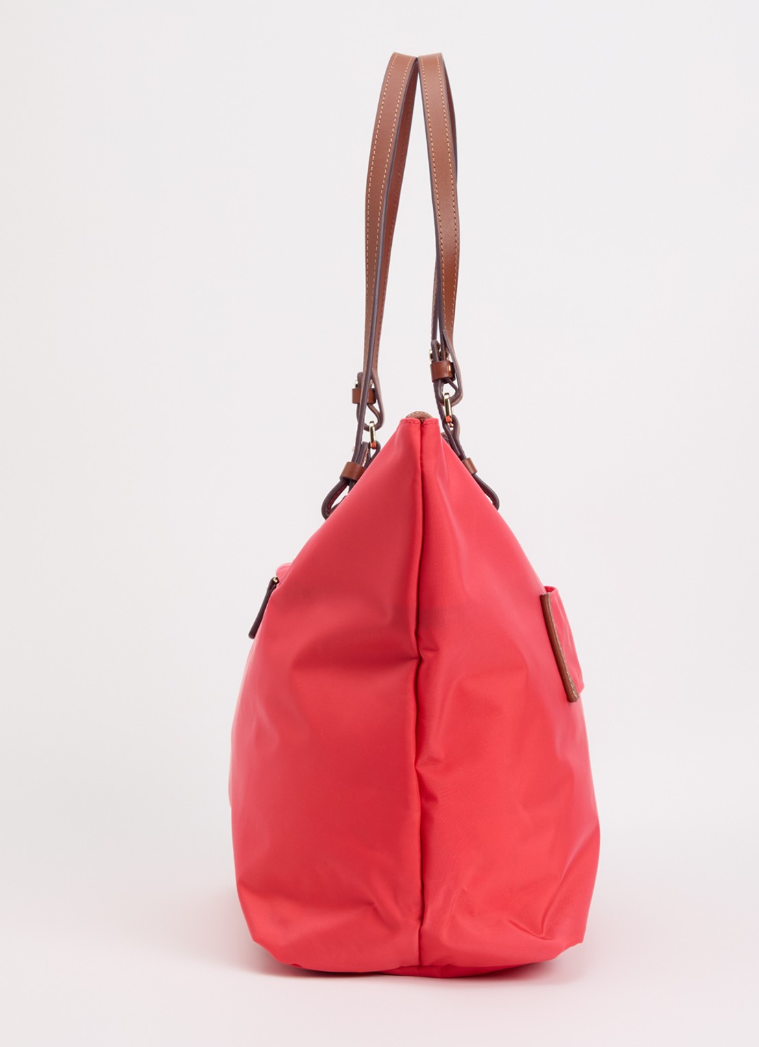 Bric's Sportina Large shopper met leren details en uitneembaar etui - detail 4 koraalrood