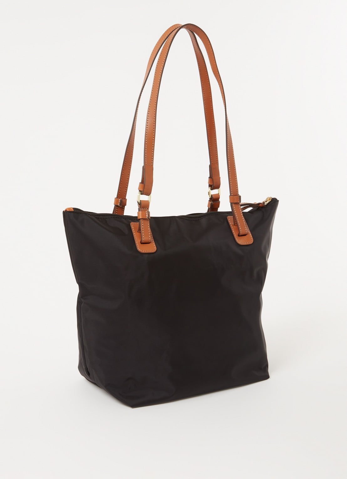 Bric's X-Bag schoudertas met leren details en uitneembaar etui - achterkant 4 zwart