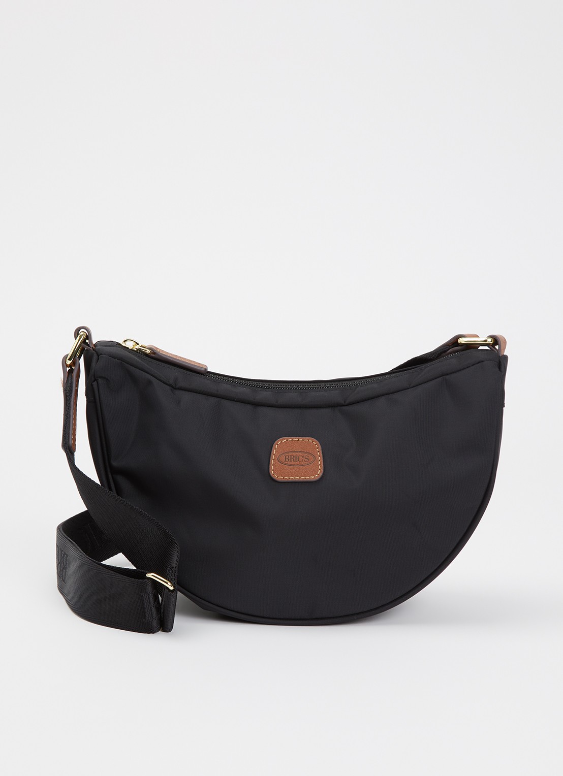 Bric's X-Collection crossbodytas met logo - voorkant zwart