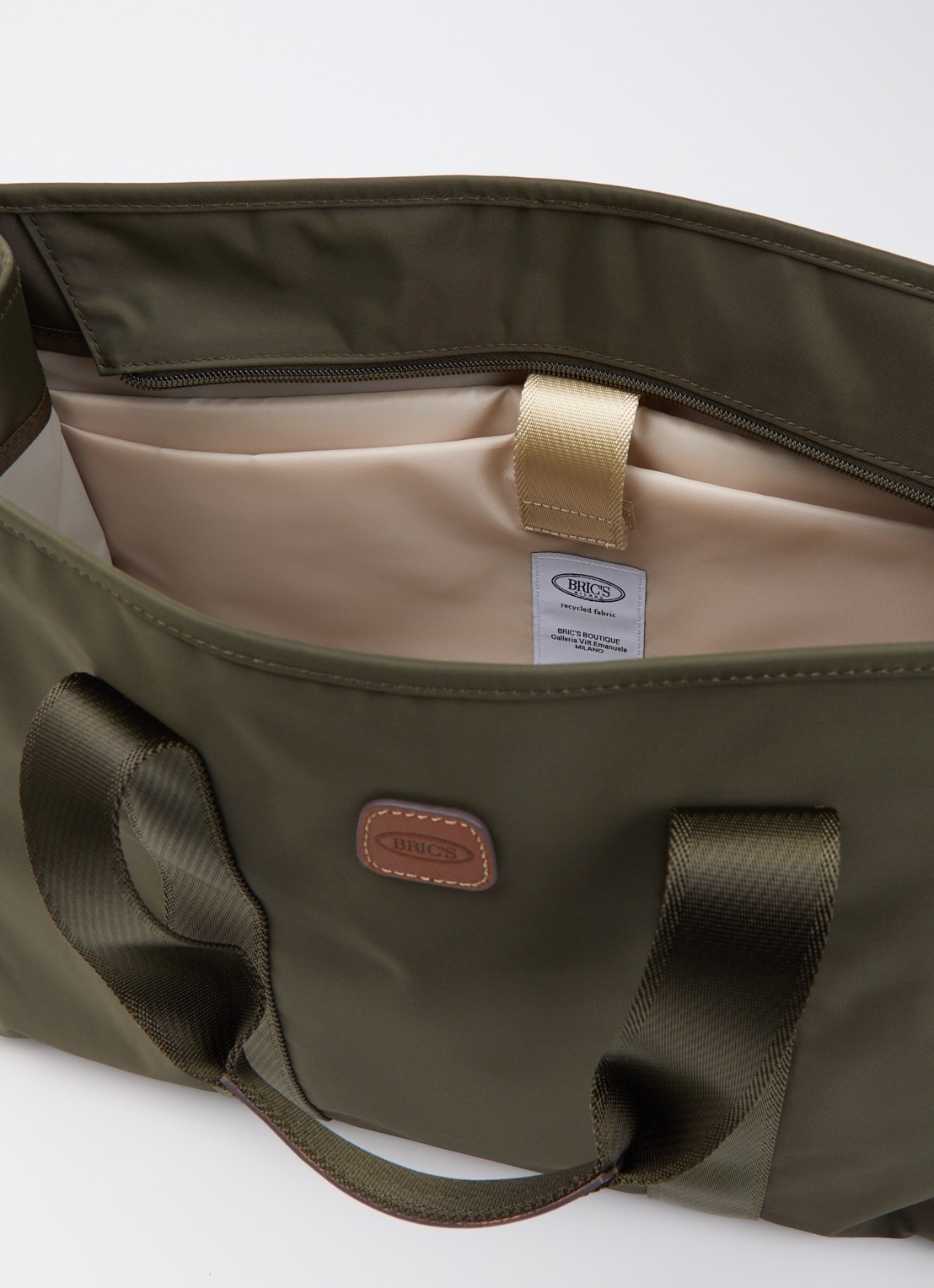 Bric's X-Collection Opera L shopper met afneembare schouderriem - detail 3 olijfgroen