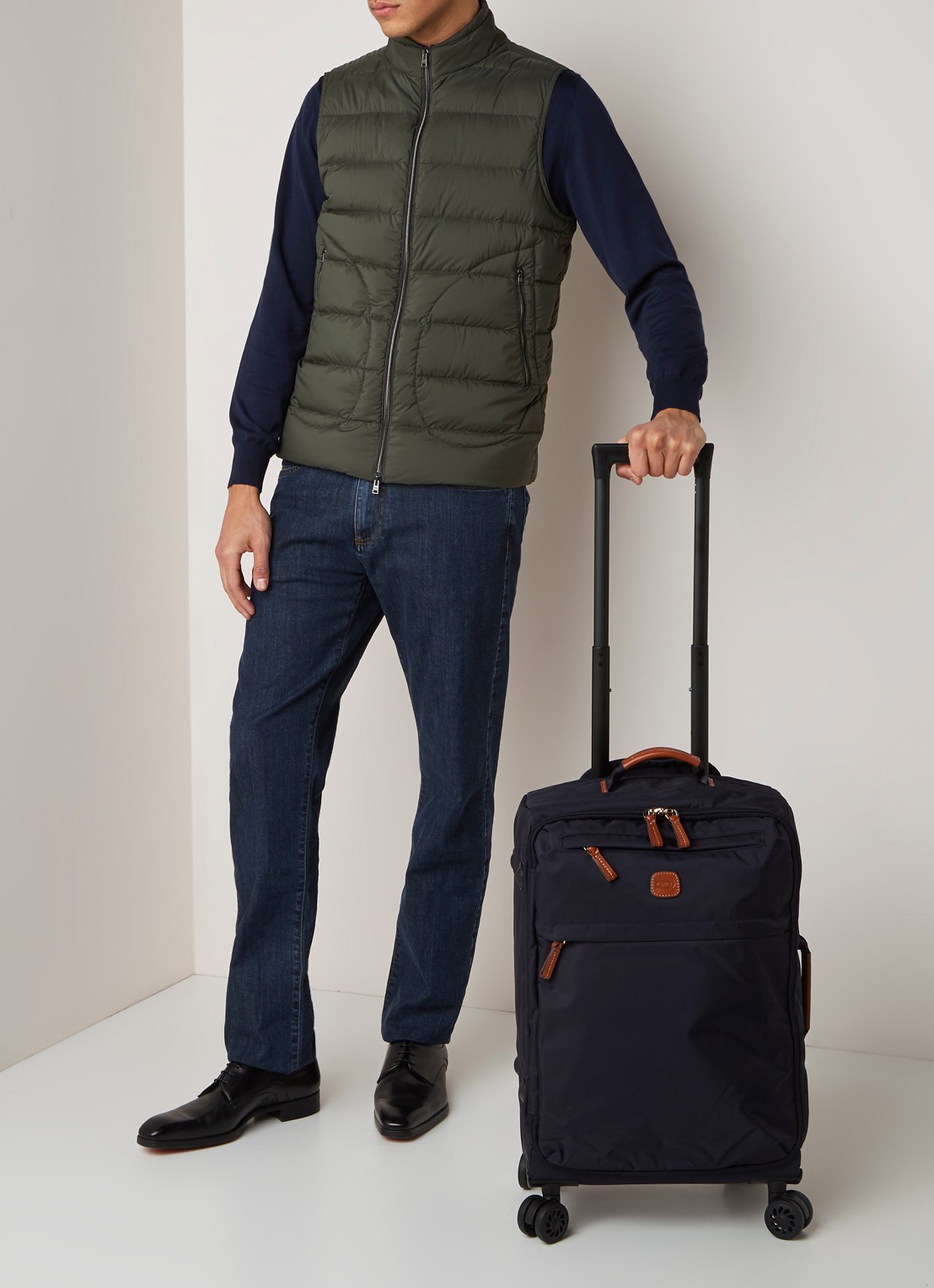 Bric's X-Travel spinner 55 cm - voorkant 2 donkerblauw
