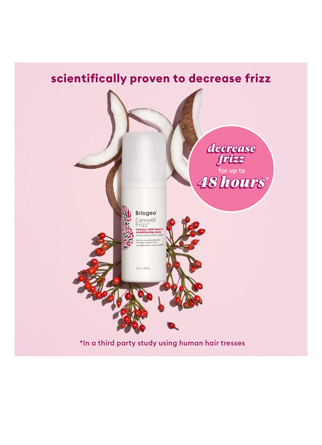 Briogeo Mini Farewell Frizz™ Rosarco Milk Leave-In Conditioning Spray - travel size leave-in haarspray - detail 2 undefined