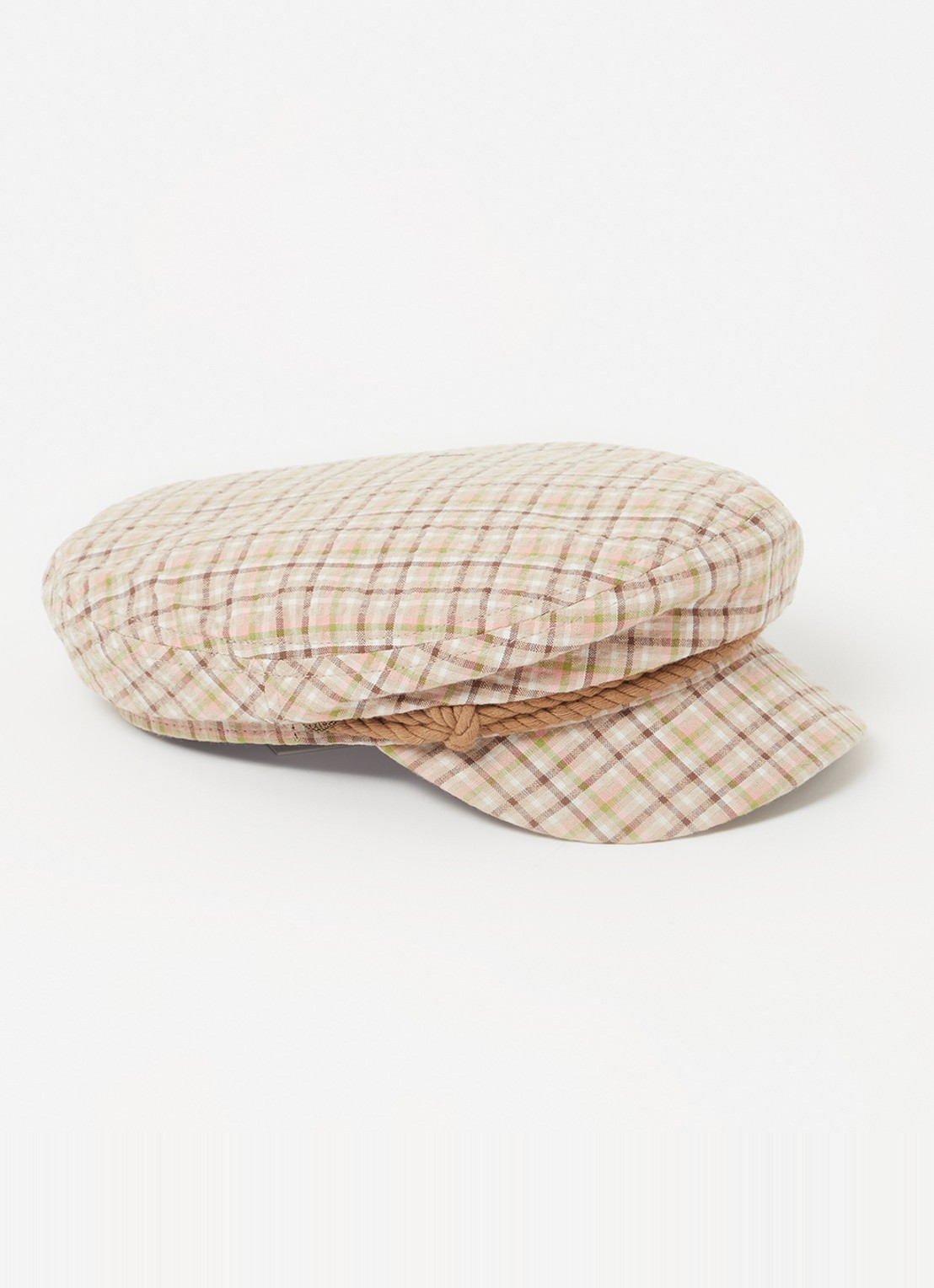 Brixton Fiddler pet met ruitdessin - voorkant donkerbeige