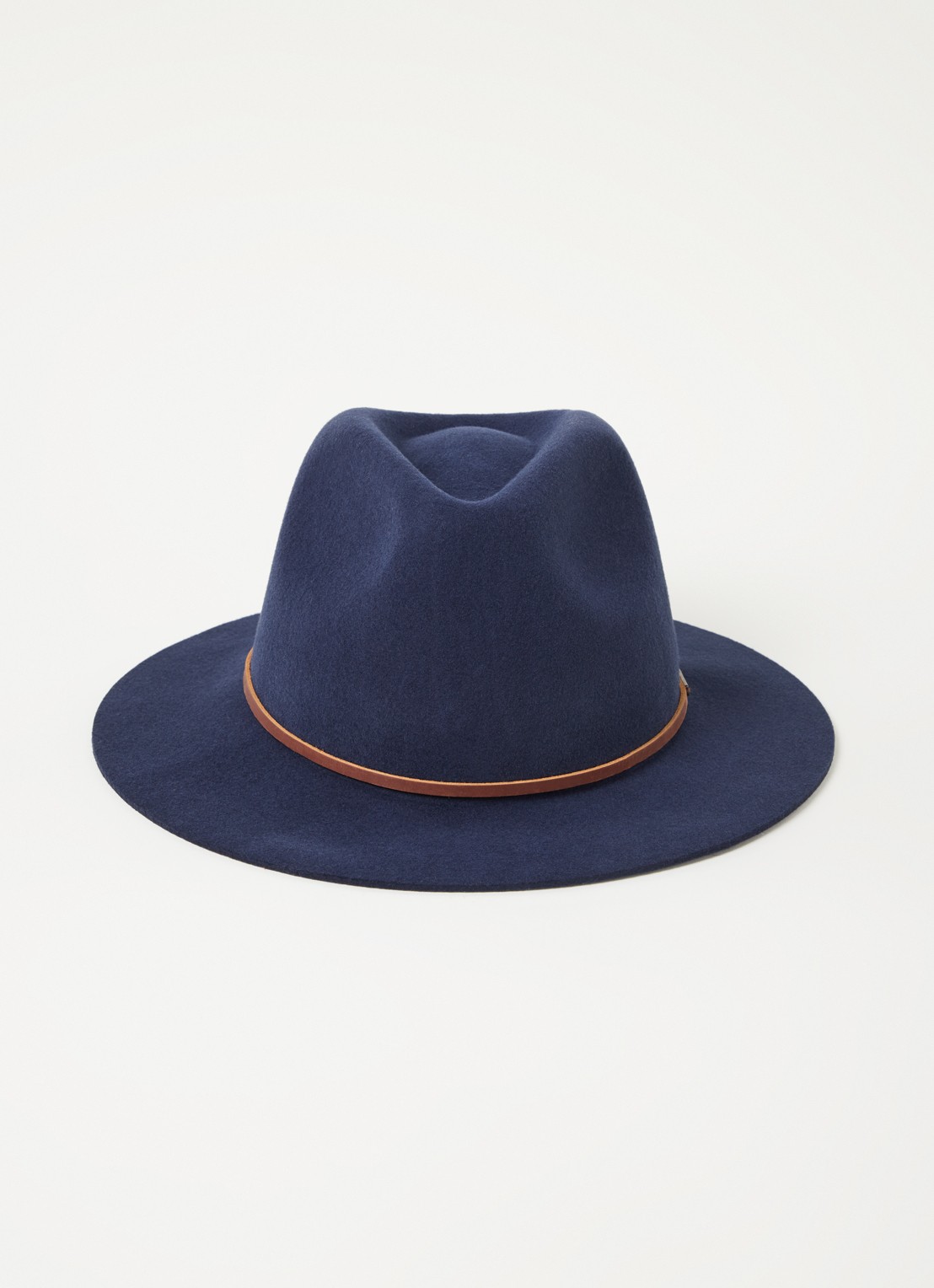 Brixton Wesley Fedora hoed van wol - voorkant 2 donkerblauw