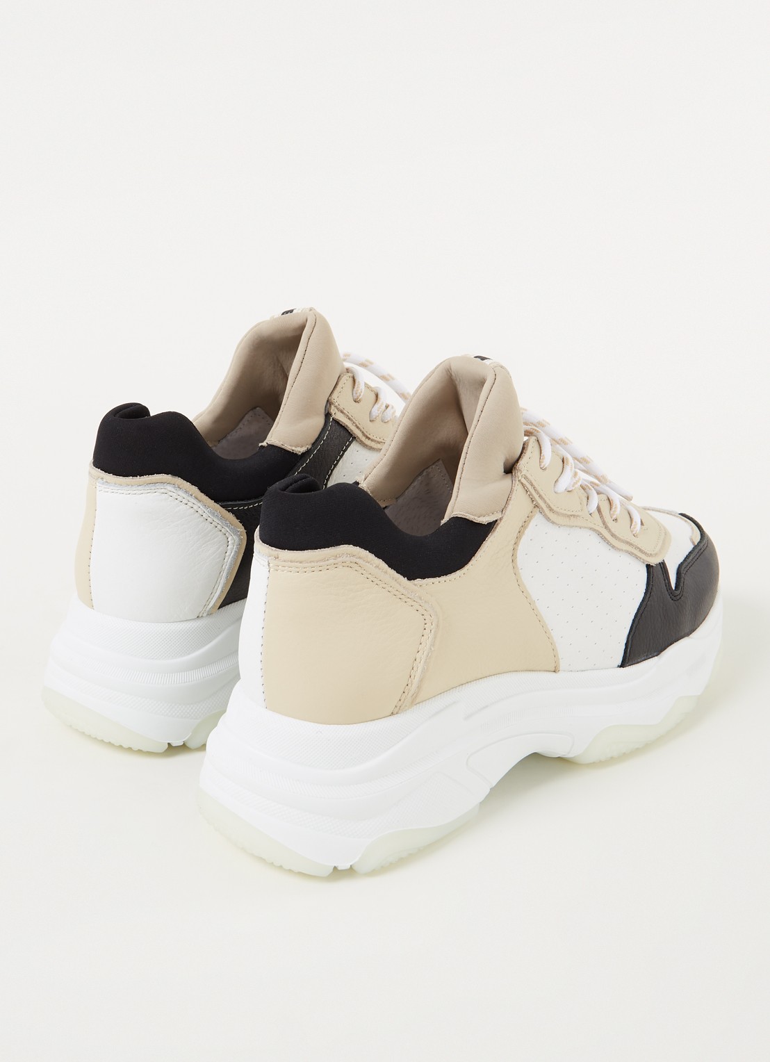 Bronx Baisley sneaker met leren details - detail 3 wit