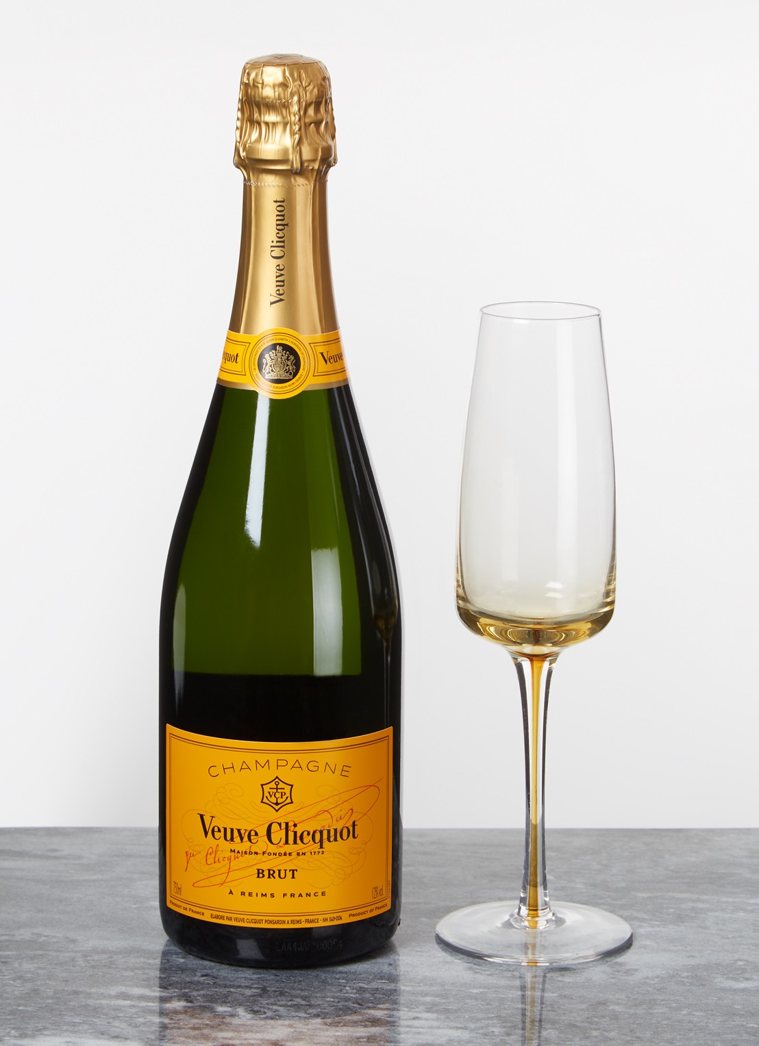 Broste Copenhagen Amber champagneglas 20 cl - voorkant 2 okergeel