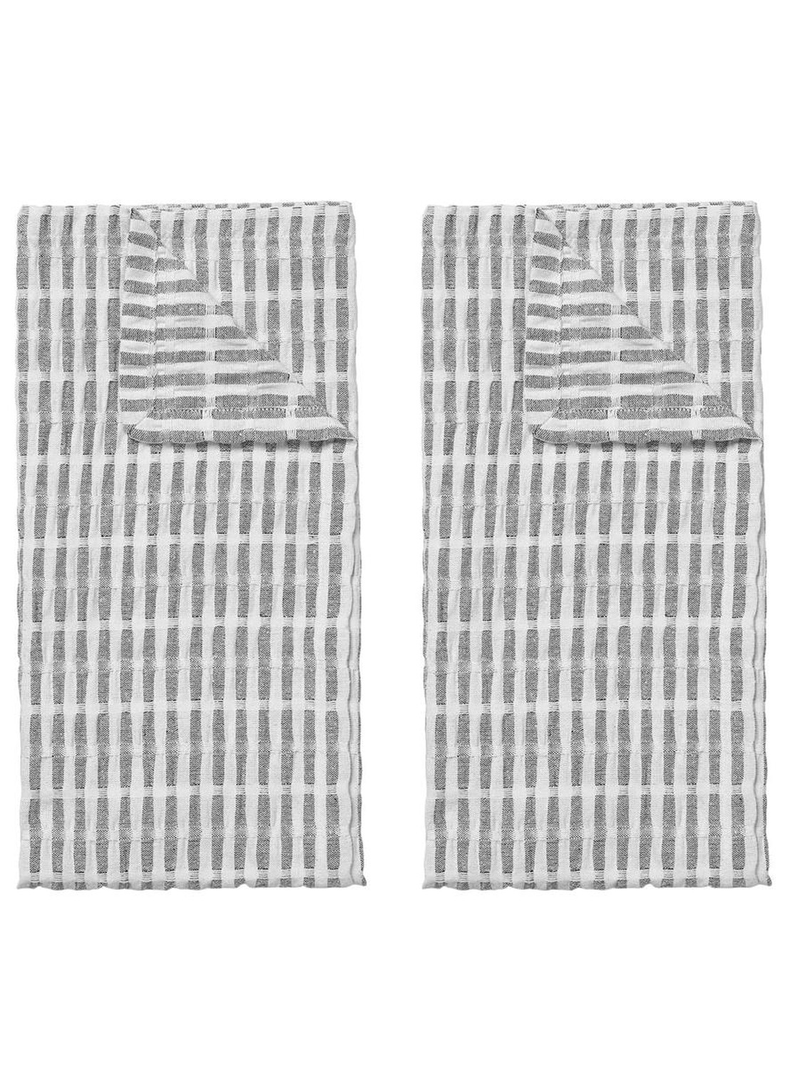 Broste Copenhagen Folke theedoek 70 x 50 cm set van 2 - voorkant zwart