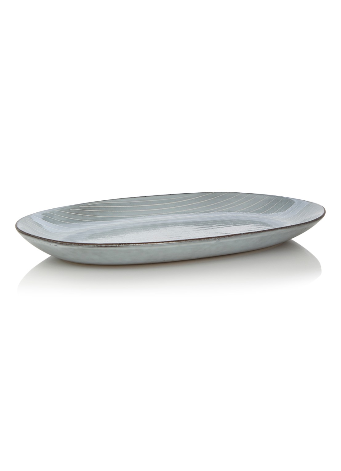 Broste Copenhagen Nordic Sea serveerschaal 30 cm - voorkant lichtgrijs