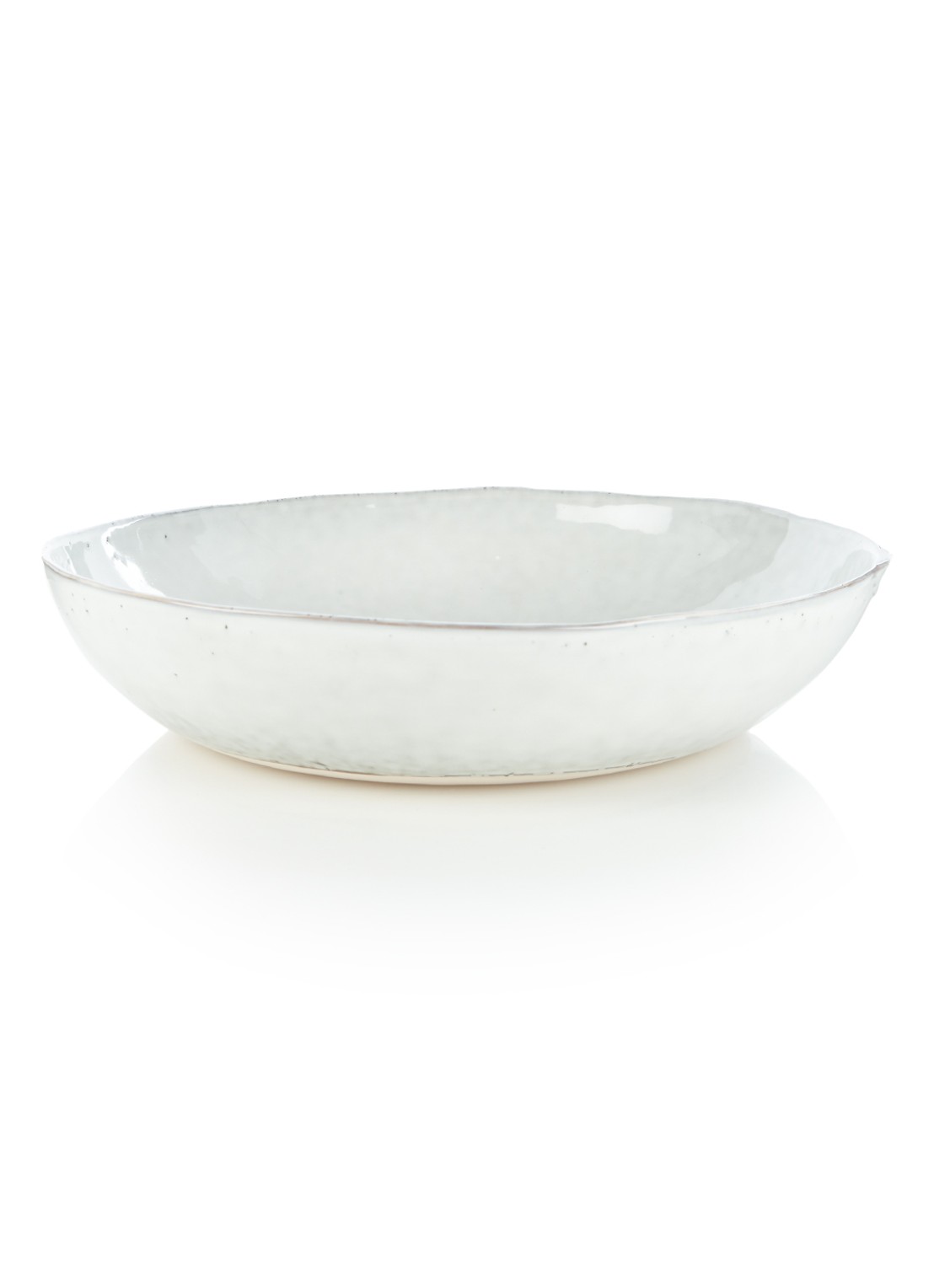 Broste Copenhagen Noric Sand saladeschaal 34 cm - voorkant lichtgrijs