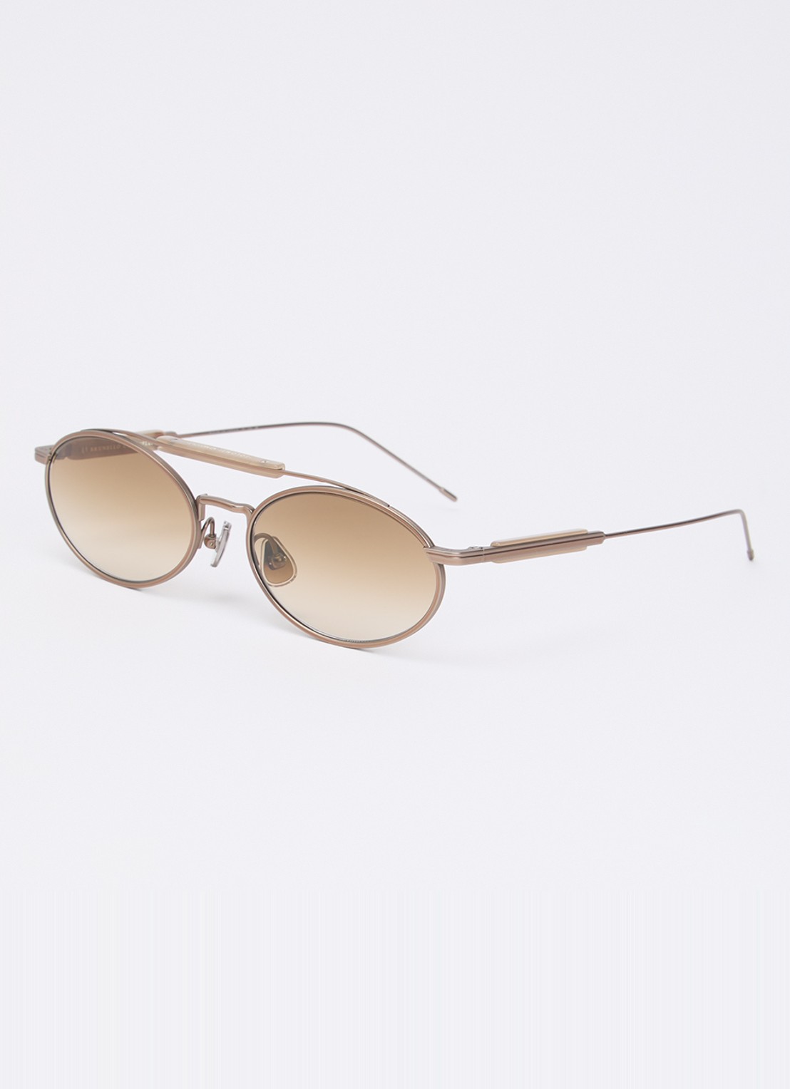 Brunello Cucinelli Piloten zonnebril BC2013ST - voorkant zilver