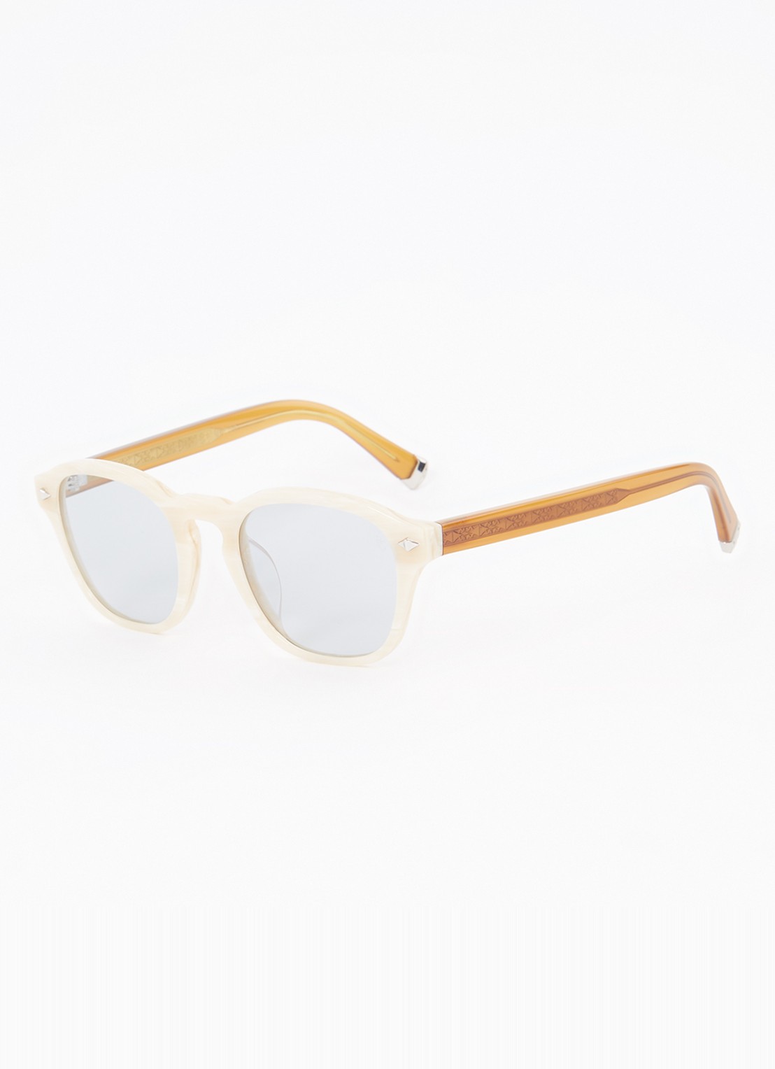 Brunello Cucinelli Wayfarer zonnebril BC4006S  - voorkant creme