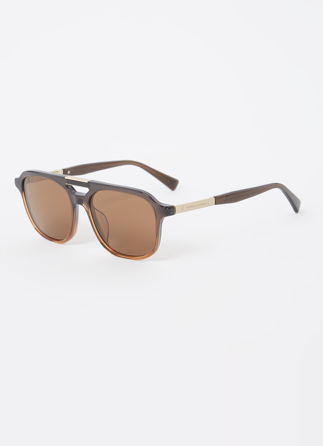 Brunello Cucinelli Zonnebril gepolariseerd BC4001S - voorkant donkerbruin