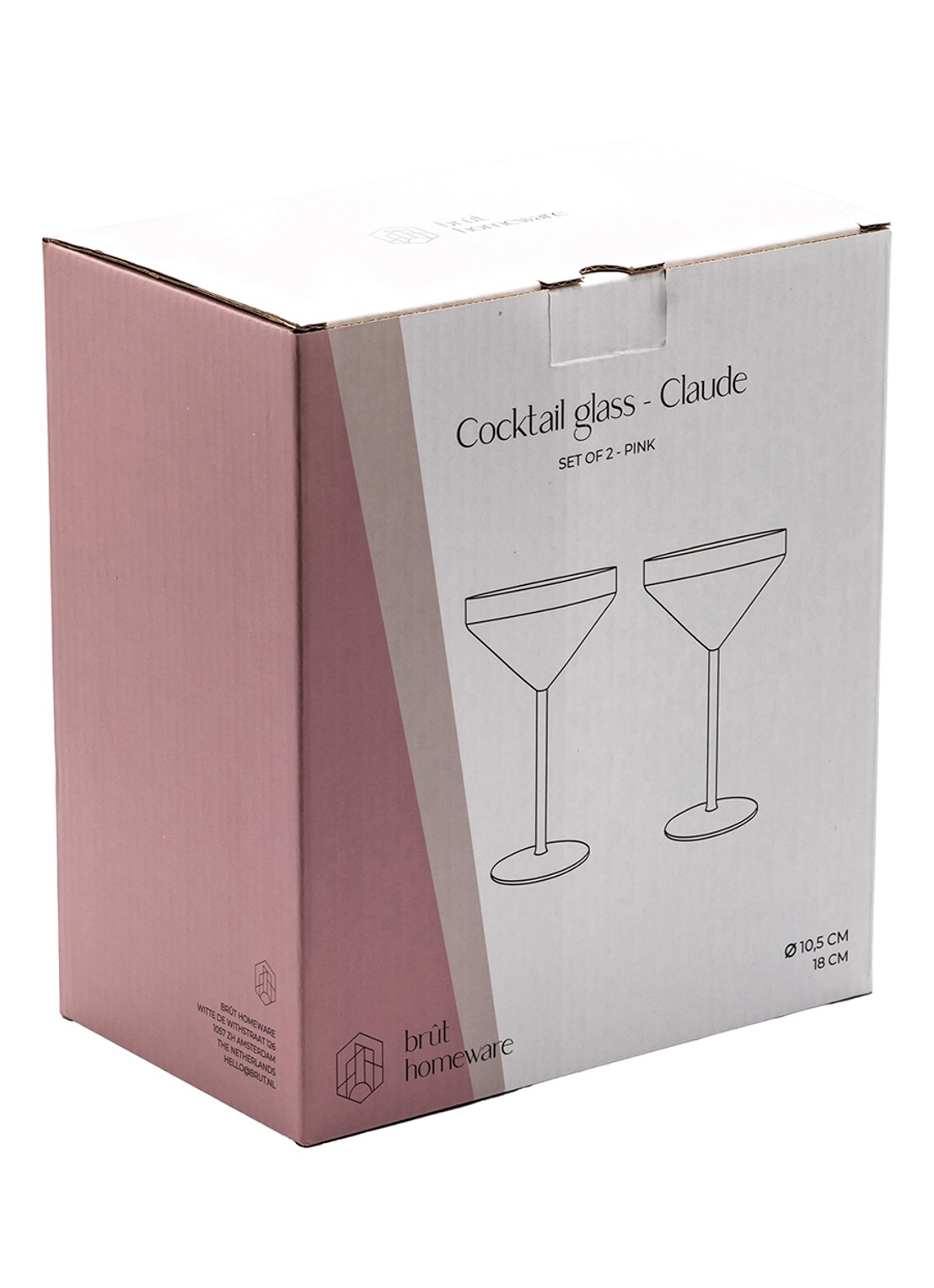 Brût Homeware Claude cocktailglas set van 2 - detail 3 roze