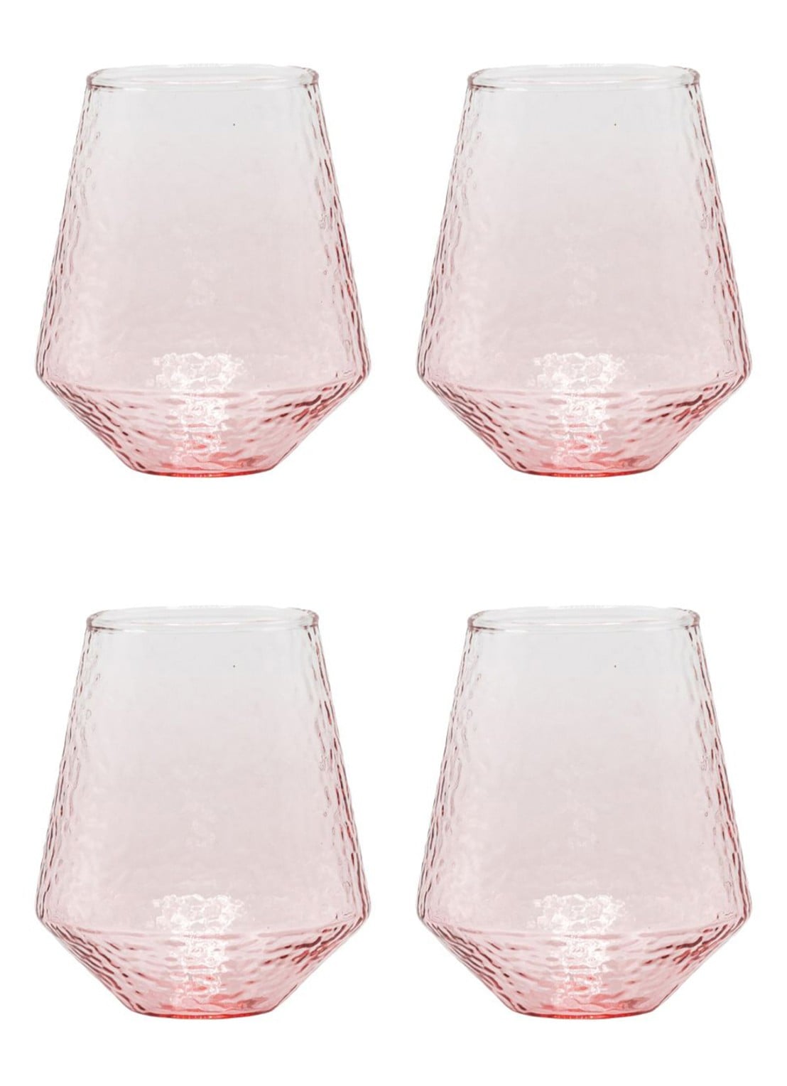 Brût Homeware Claude glas set van 4 - voorkant roze