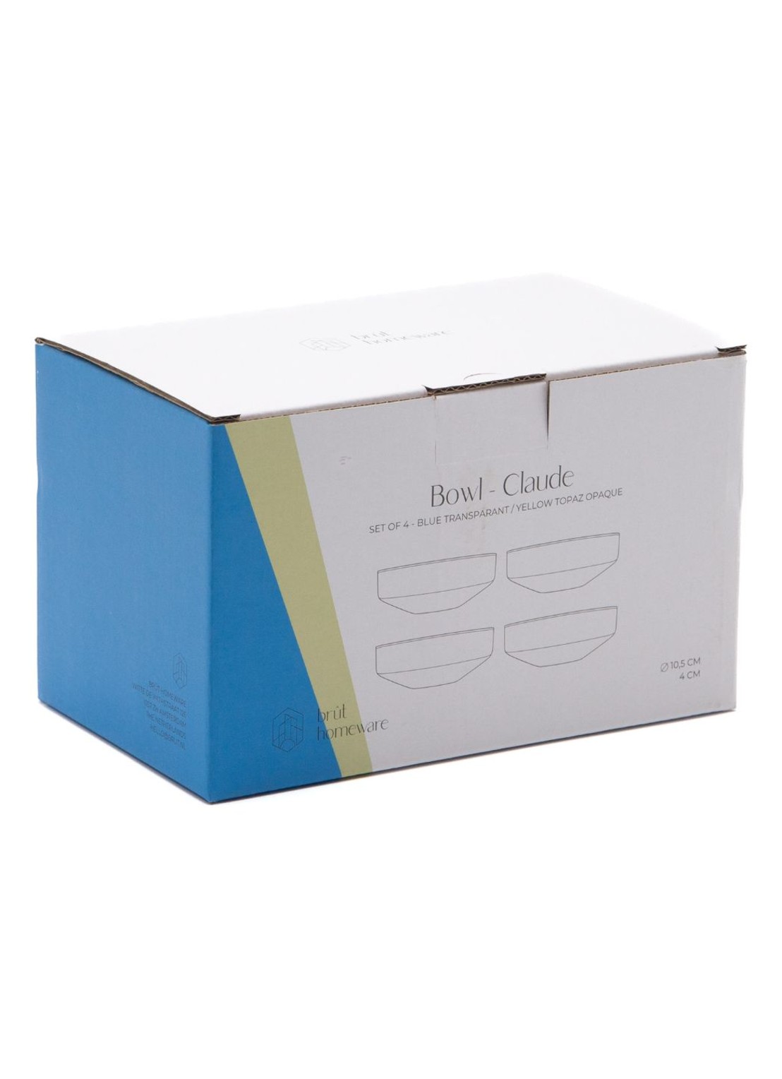 Brût Homeware Kom 10,5 cm set van 4 - detail geel