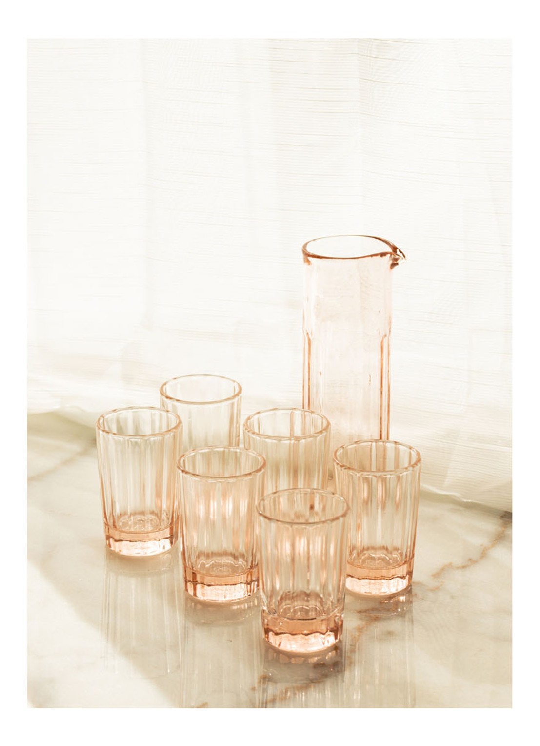 Brût Homeware Reed karaf 1 liter - voorkant 3 lichtroze