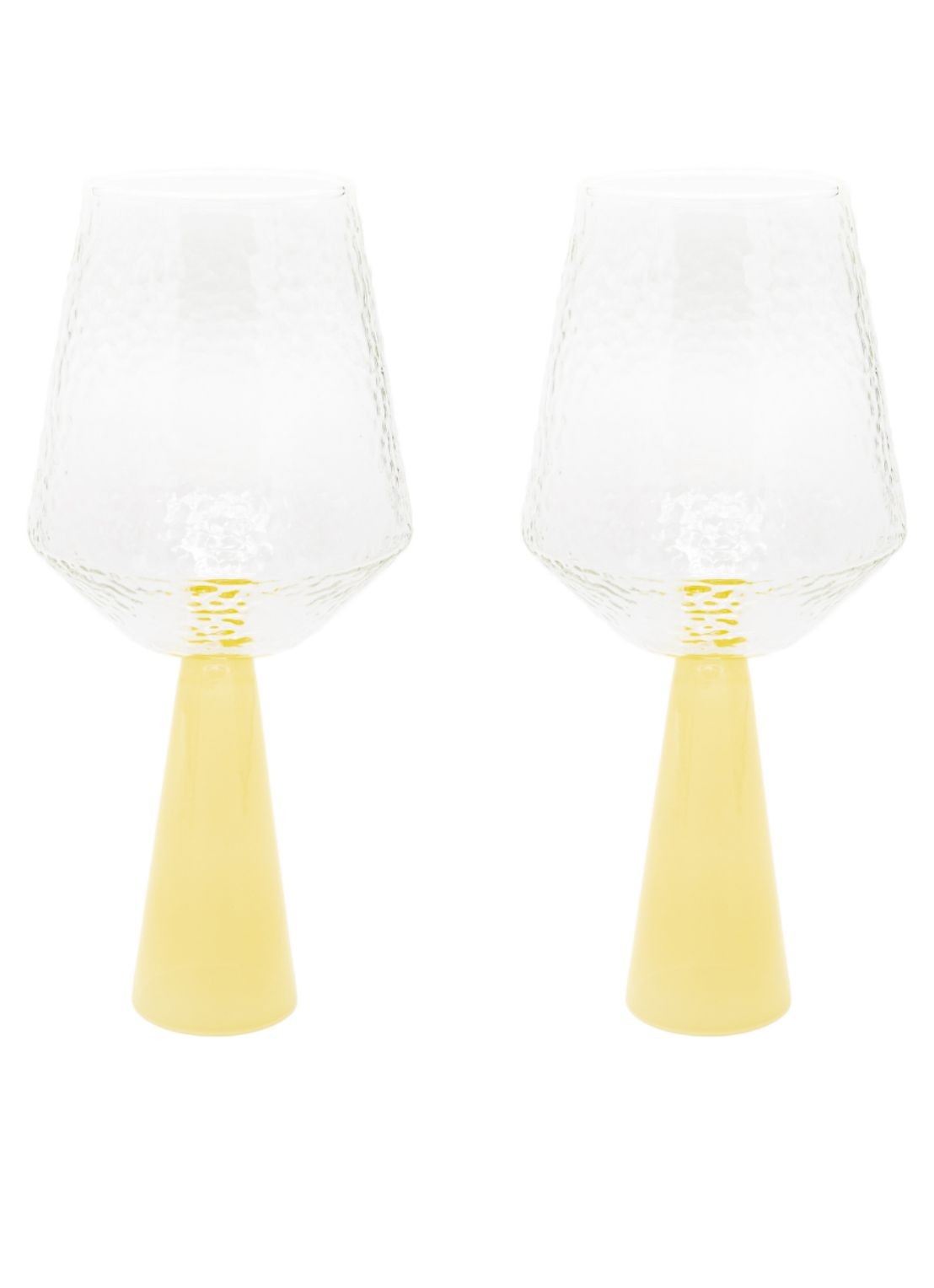 Brût Homeware Wijnglas 40 cl set van 2 - voorkant 6 geel