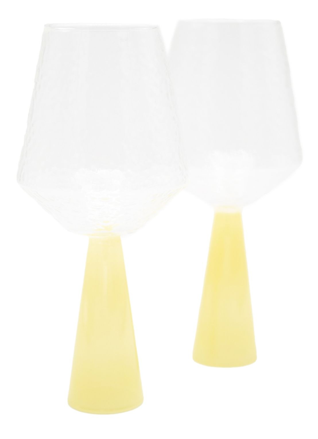 Brût Homeware Wijnglas 40 cl set van 2 - voorkant 7 geel