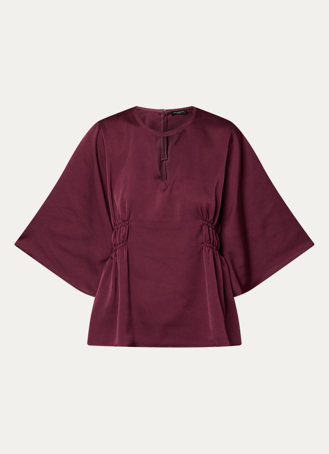 Bruuns Bazaar Acacia tuniek met plooidetail - voorkant 2 bordeauxrood