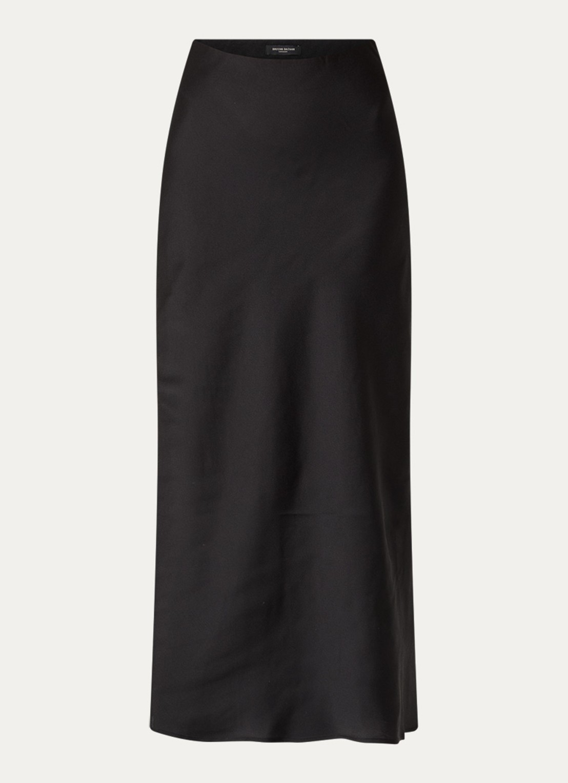 Bruuns Bazaar AcaciaBBJoanelle maxi rok van satijn - voorkant 4 zwart