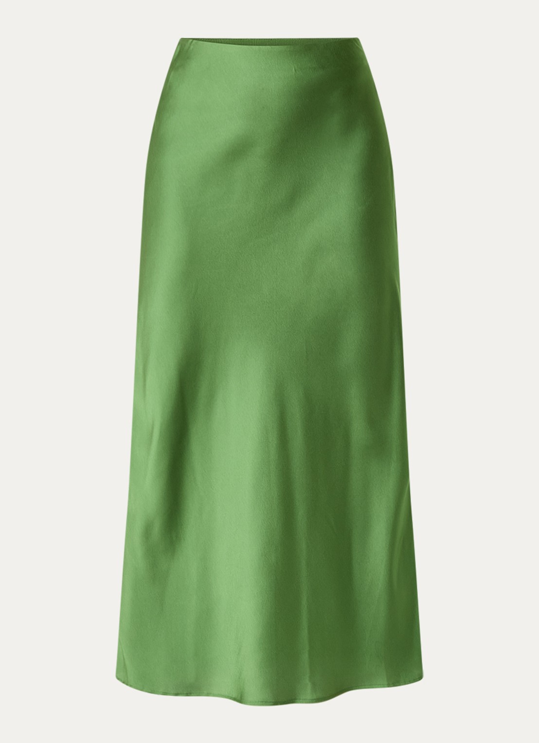 Bruuns Bazaar AcaciaBBJoanelle maxi rok van satijn - voorkant 3 groen