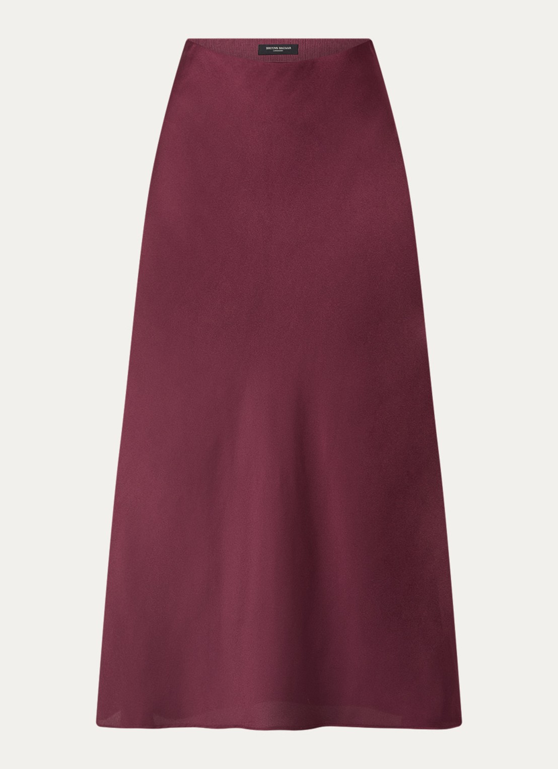 Bruuns Bazaar AcaciaBBJoanelle maxi rok van satijn - voorkant 3 bordeauxrood