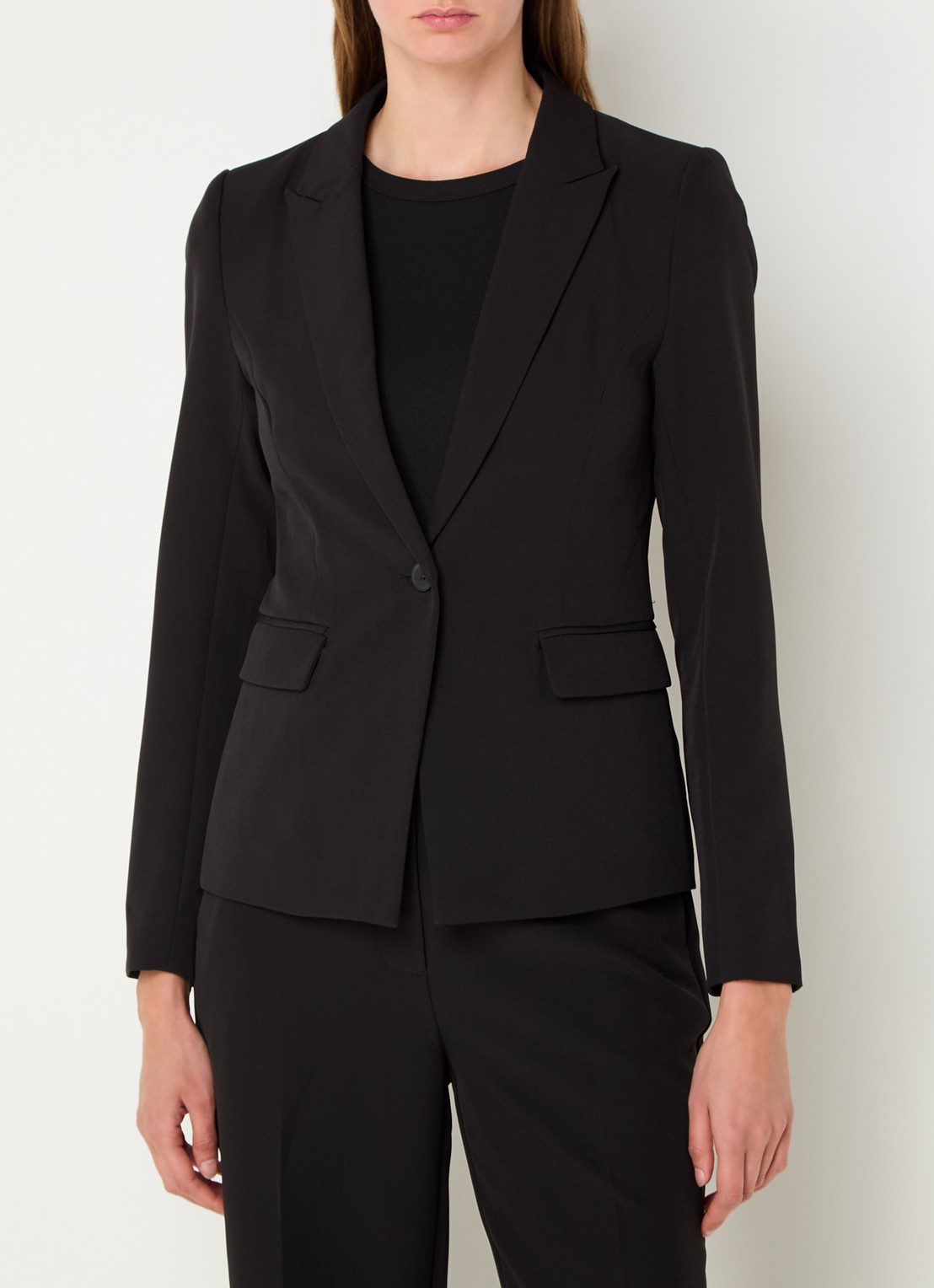 Bruuns Bazaar Alberte blazer met klepzakken - detail 4 zwart
