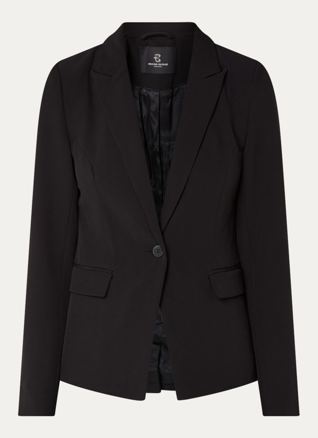 Bruuns Bazaar Alberte blazer met klepzakken - voorkant 2 zwart