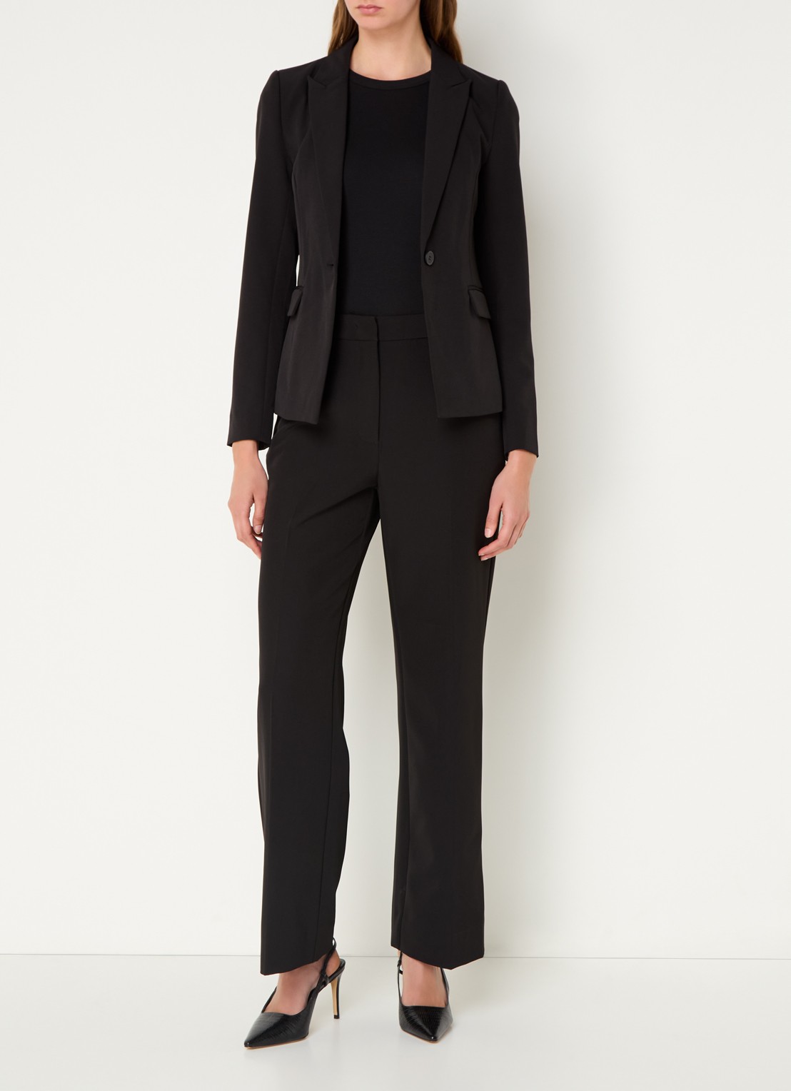 Bruuns Bazaar Alberte blazer met klepzakken - voorkant 3 zwart