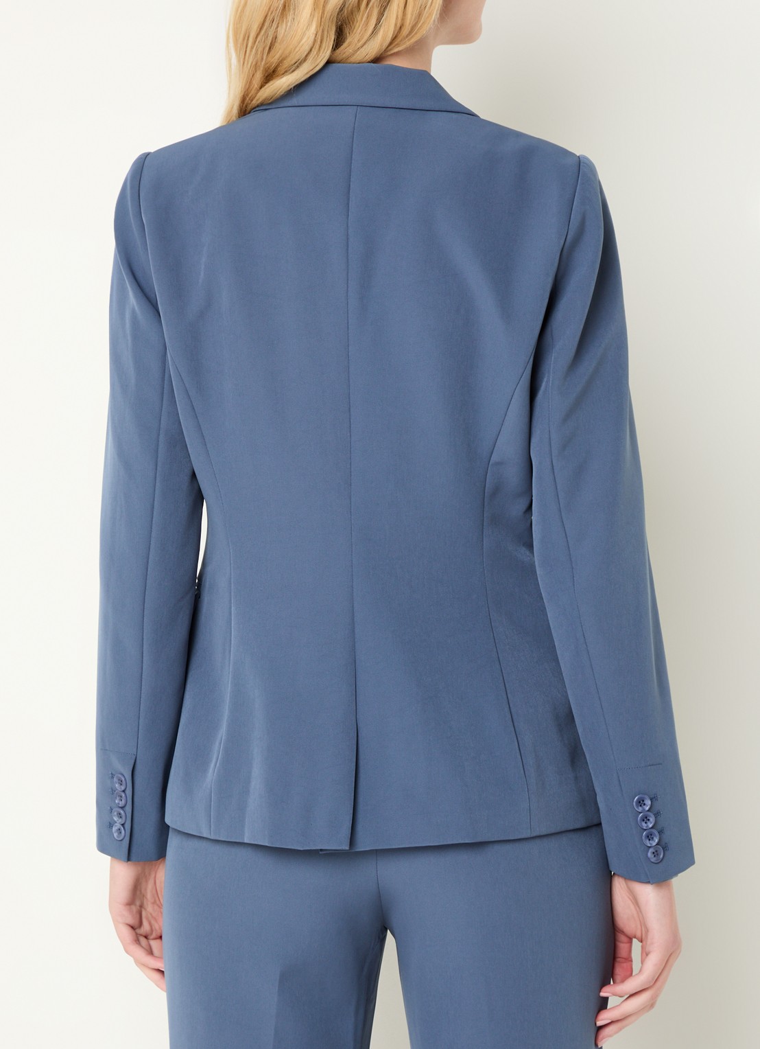 Bruuns Bazaar Alberte blazer met klepzakken - achterkant 2 staalblauw