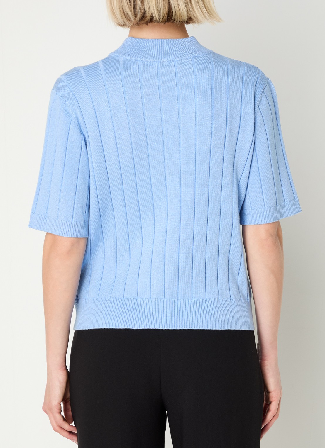 Bruuns Bazaar AnemoneBBGlady fijngebreide top met ribstructuur - achterkant 2 blauw
