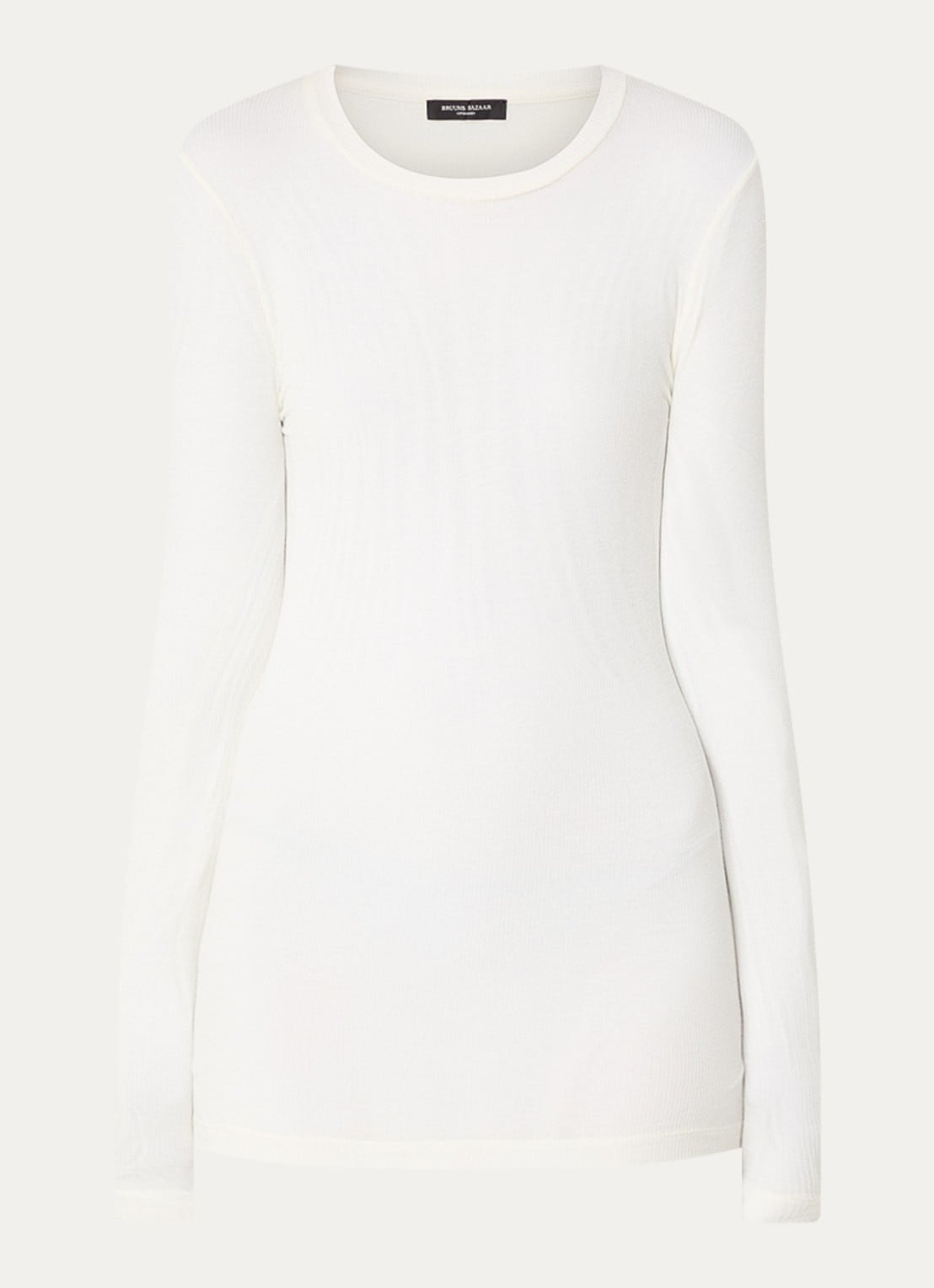 Bruuns Bazaar AngelaBB semi-transparante longsleeve in wolblend - voorkant gebroken wit