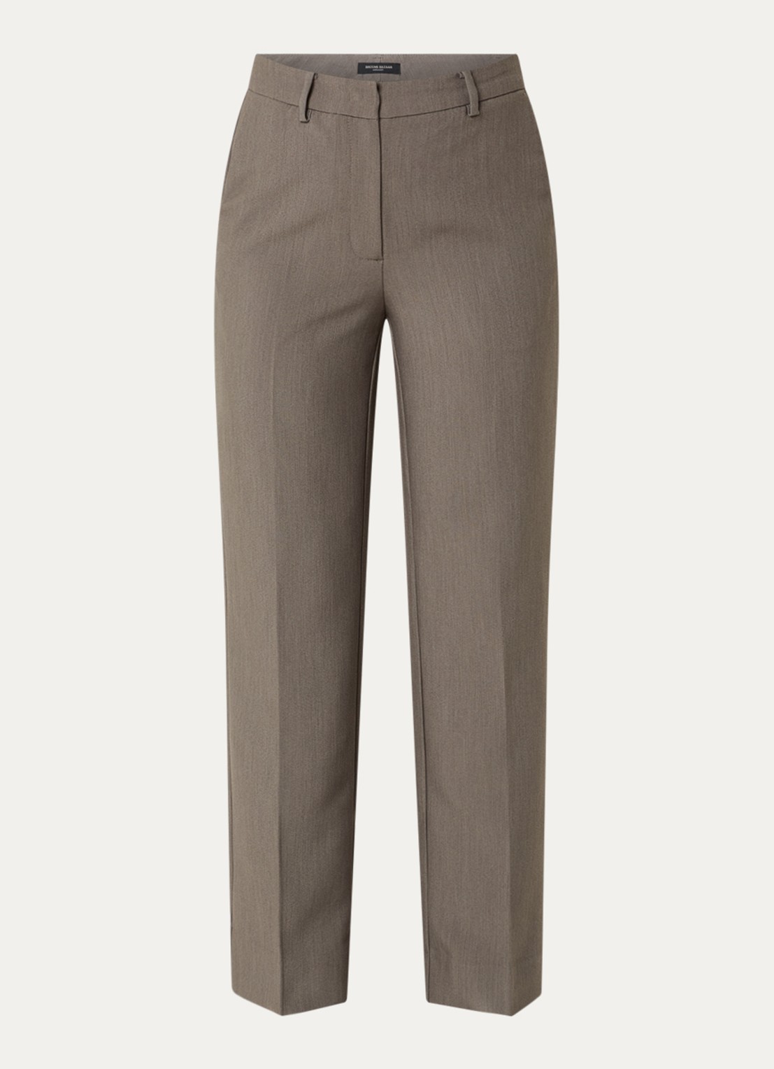 Bruuns Bazaar Cindy high waist flared fit pantalon met steekzakken - voorkant 3 grijsmele