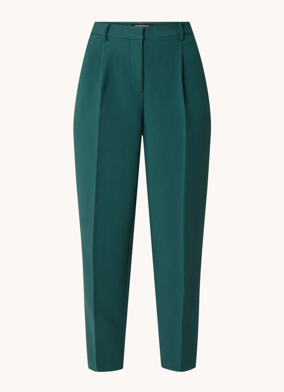 Bruuns Bazaar Cindy high waist tapered fit cropped pantalon met plooidetail - voorkant 2 roze