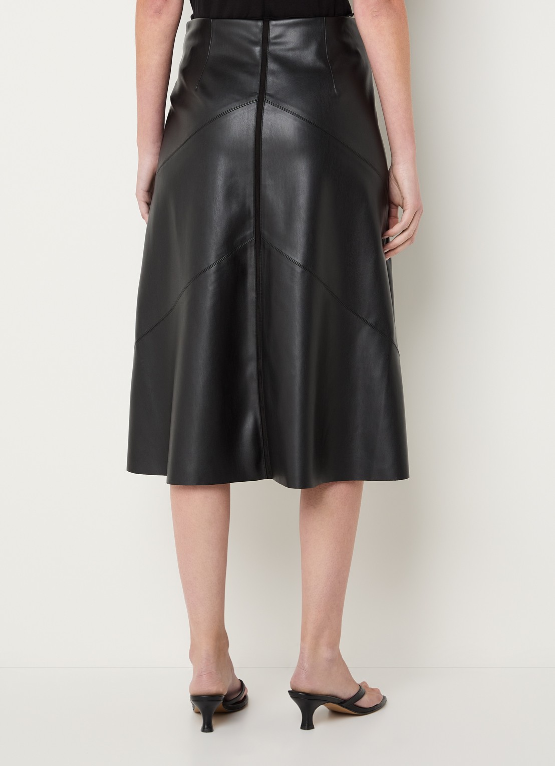 Bruuns Bazaar Eleen midi rok met blinde ritssluiting - achterkant 3 zwart