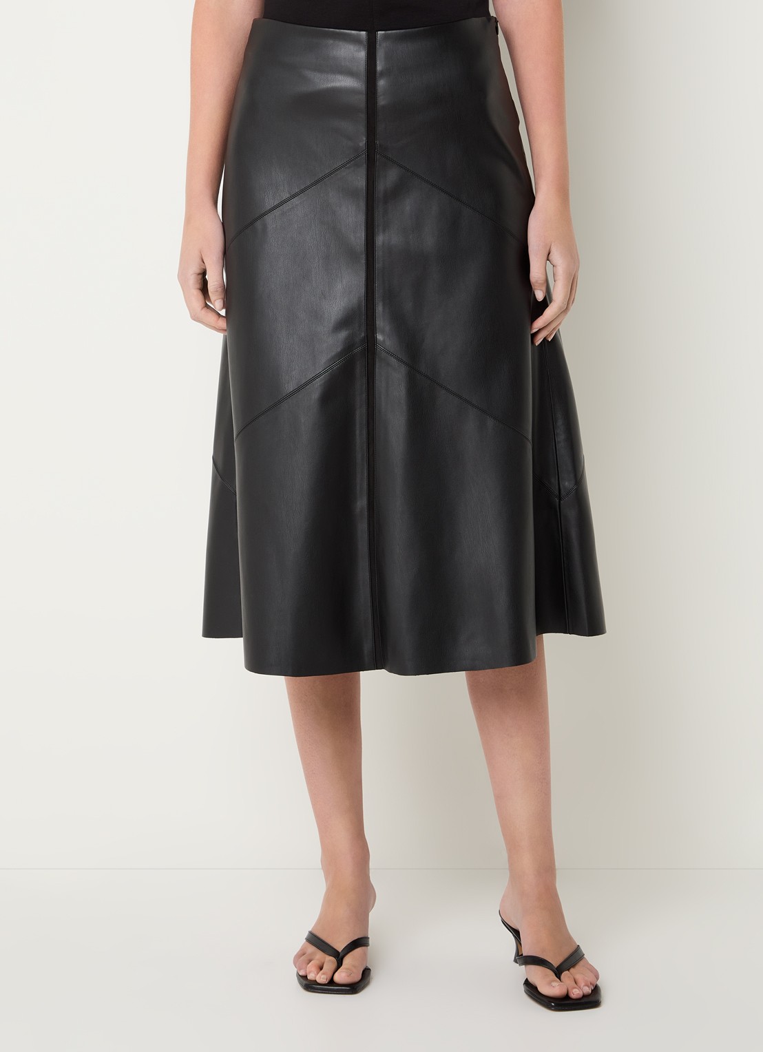 Bruuns Bazaar Eleen midi rok met blinde ritssluiting - detail 4 zwart