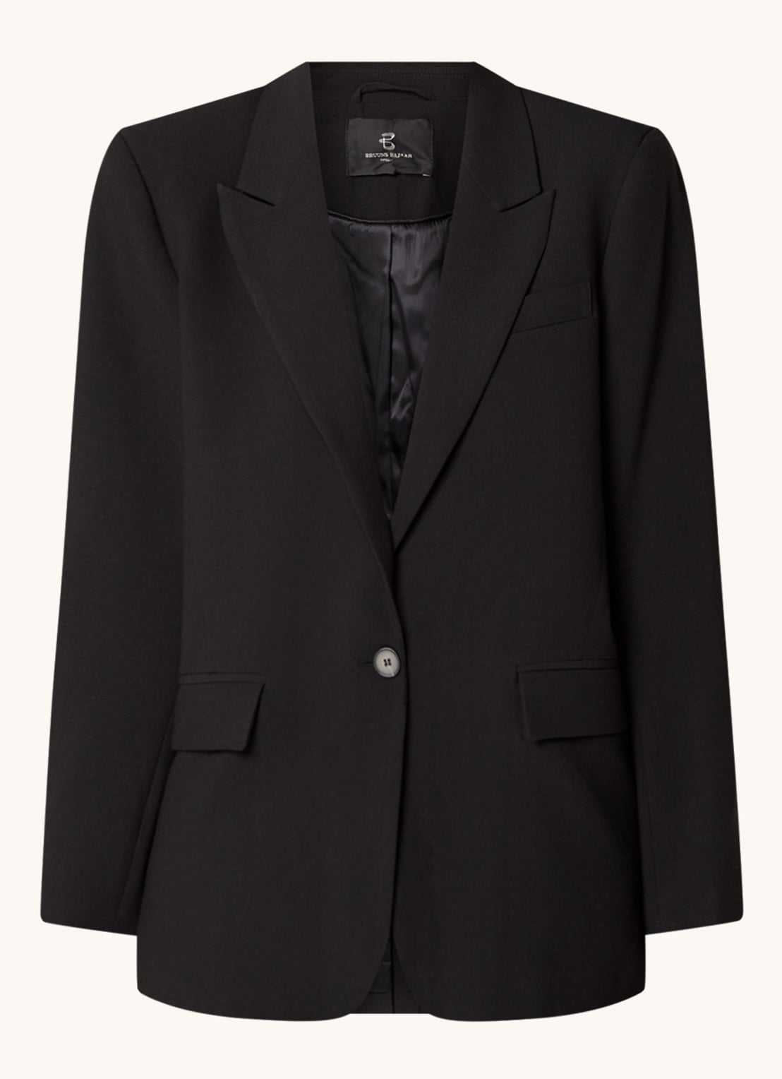 Bruuns Bazaar Frida blazer met klepzakken - voorkant zwart