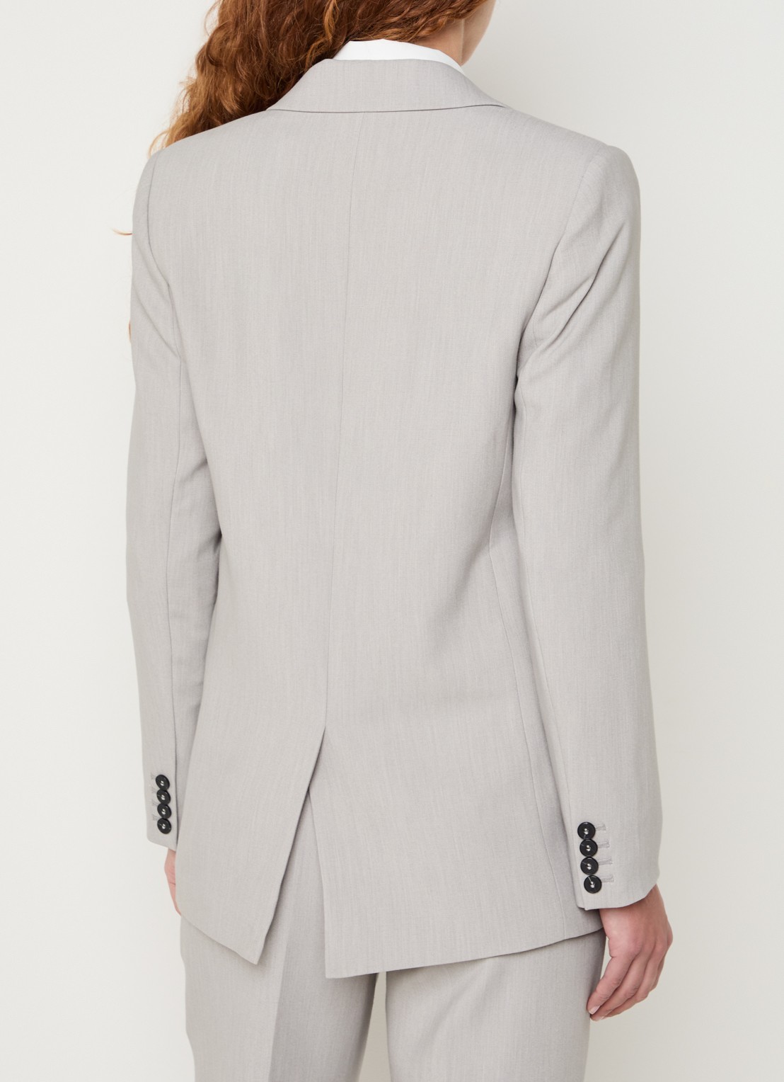 Bruuns Bazaar Frida blazer met klepzakken - achterkant 2 lichtgrijs