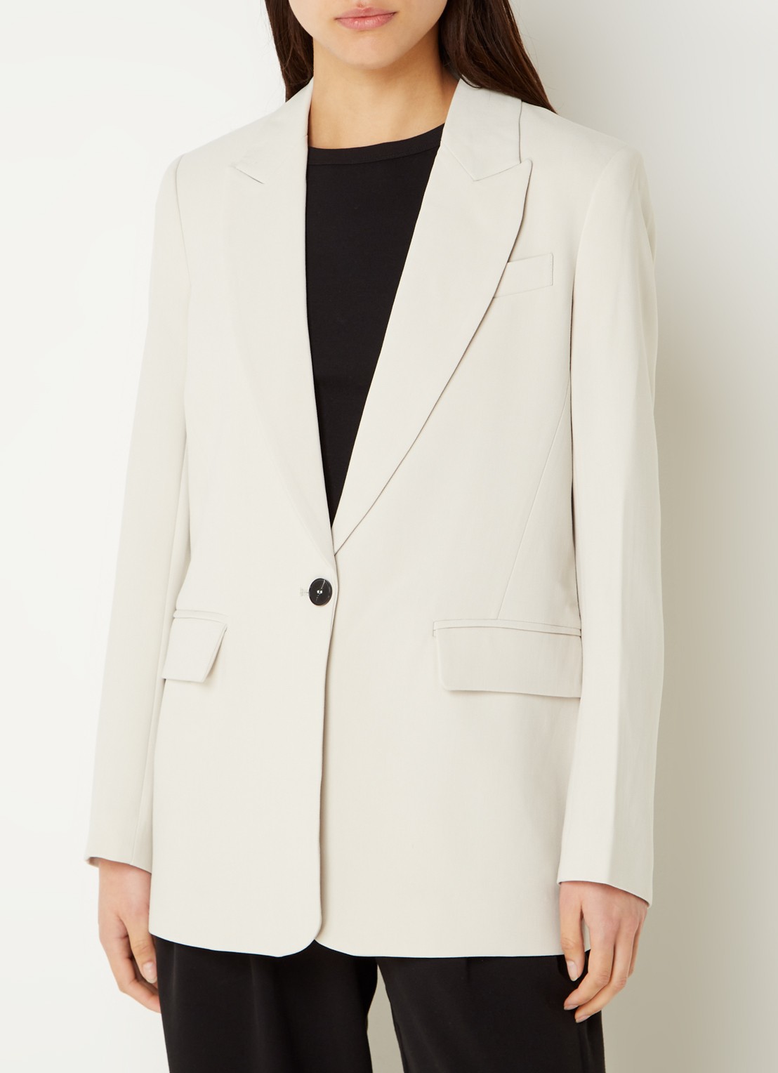 Bruuns Bazaar Frida blazer met klepzakken - detail gebroken wit