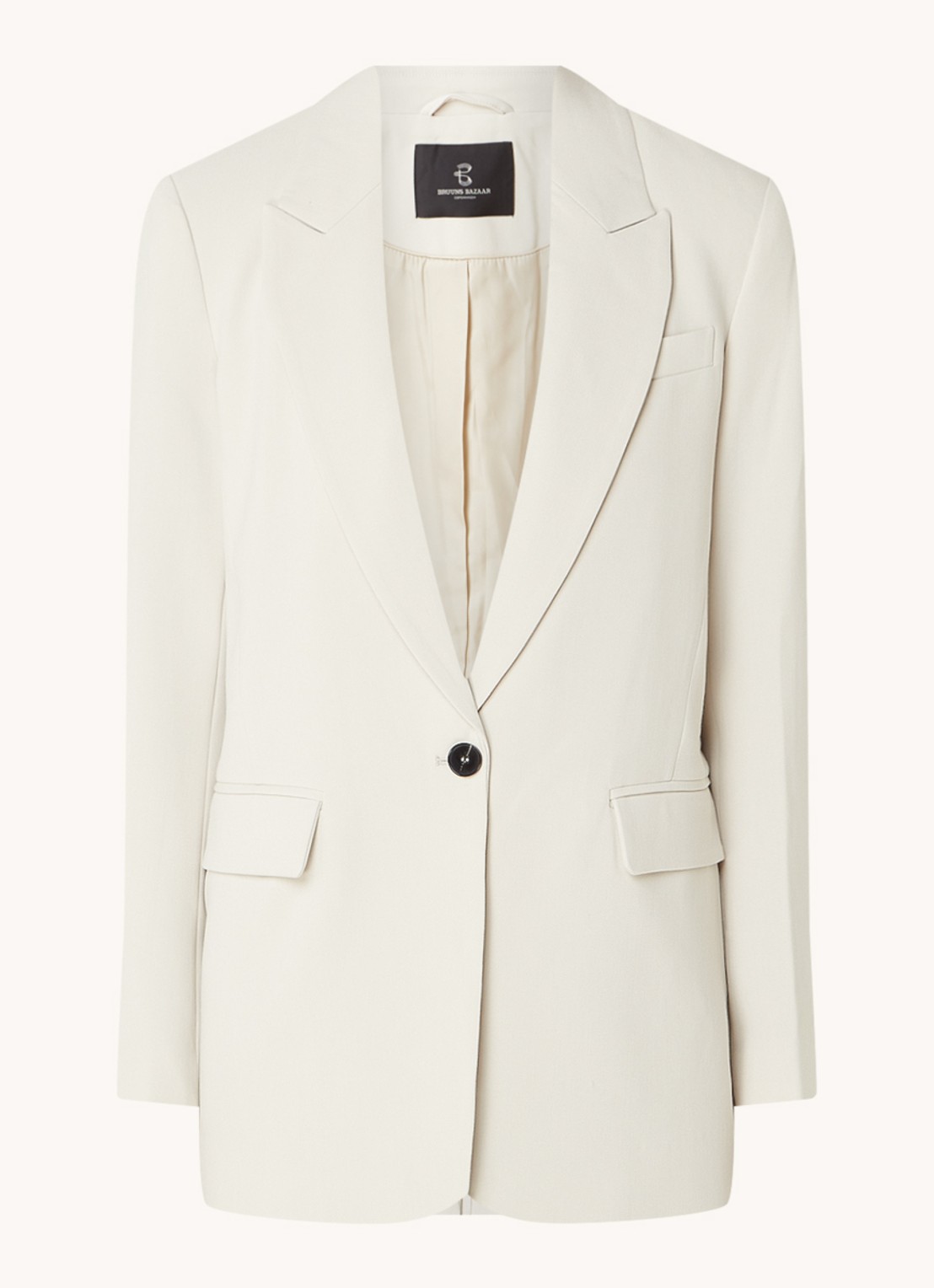 Bruuns Bazaar Frida blazer met klepzakken - voorkant 3 gebroken wit