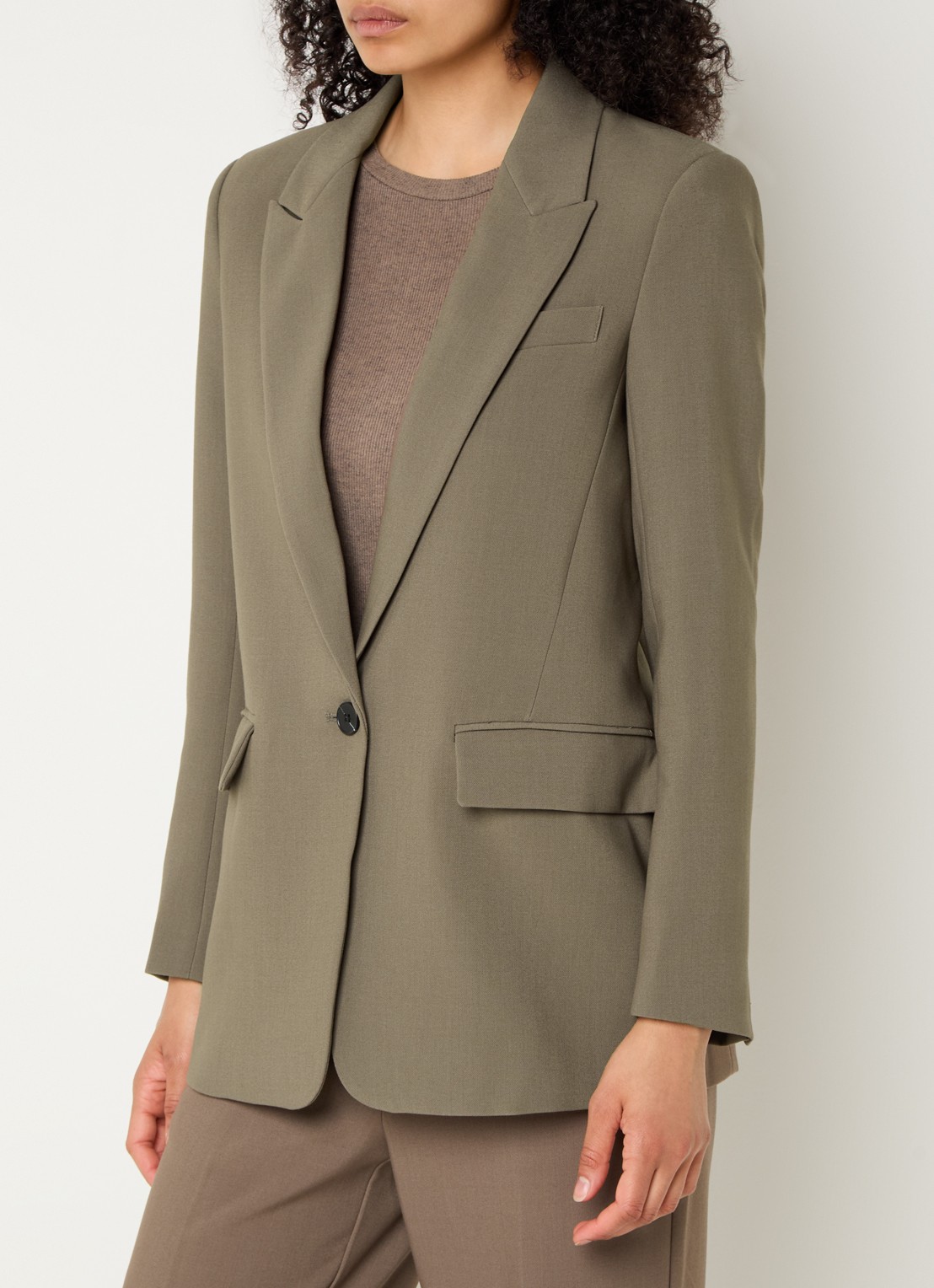 Bruuns Bazaar Frida blazer met klepzakken - detail 4 lichtbruin