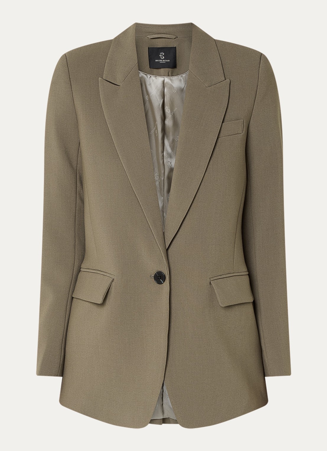 Bruuns Bazaar Frida blazer met klepzakken - voorkant lichtbruin