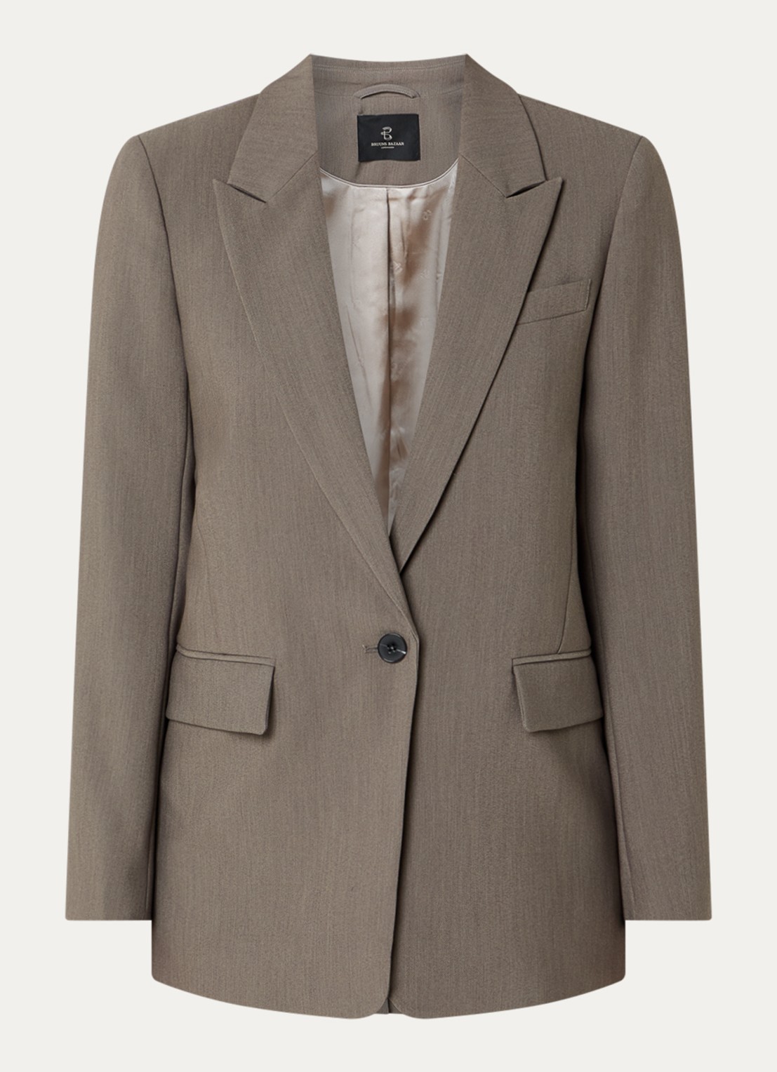 Bruuns Bazaar Frida blazer met klepzakken - voorkant 3 zand