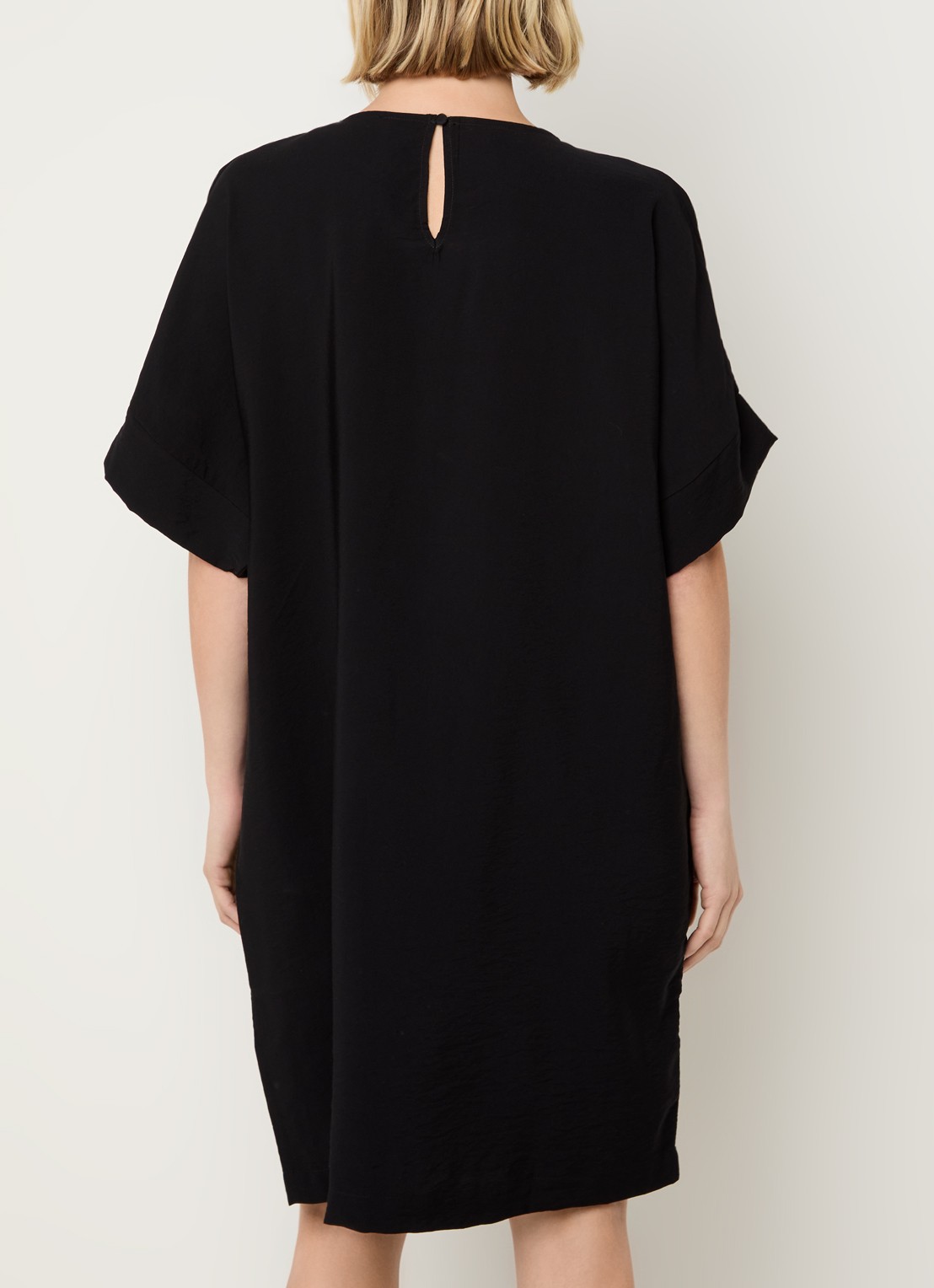Bruuns Bazaar Gigi midi jurk met vlindermouw - achterkant 4 zwart