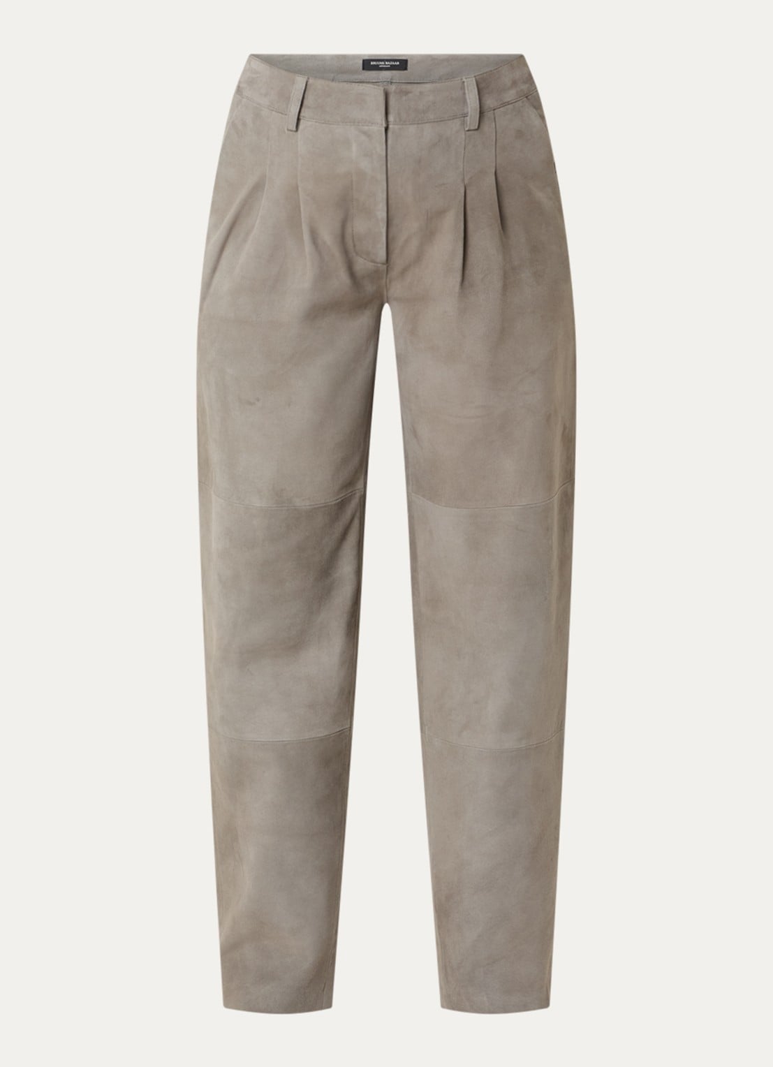 Bruuns Bazaar High waist wide fit broek met steekzakken - voorkant 3 taupe
