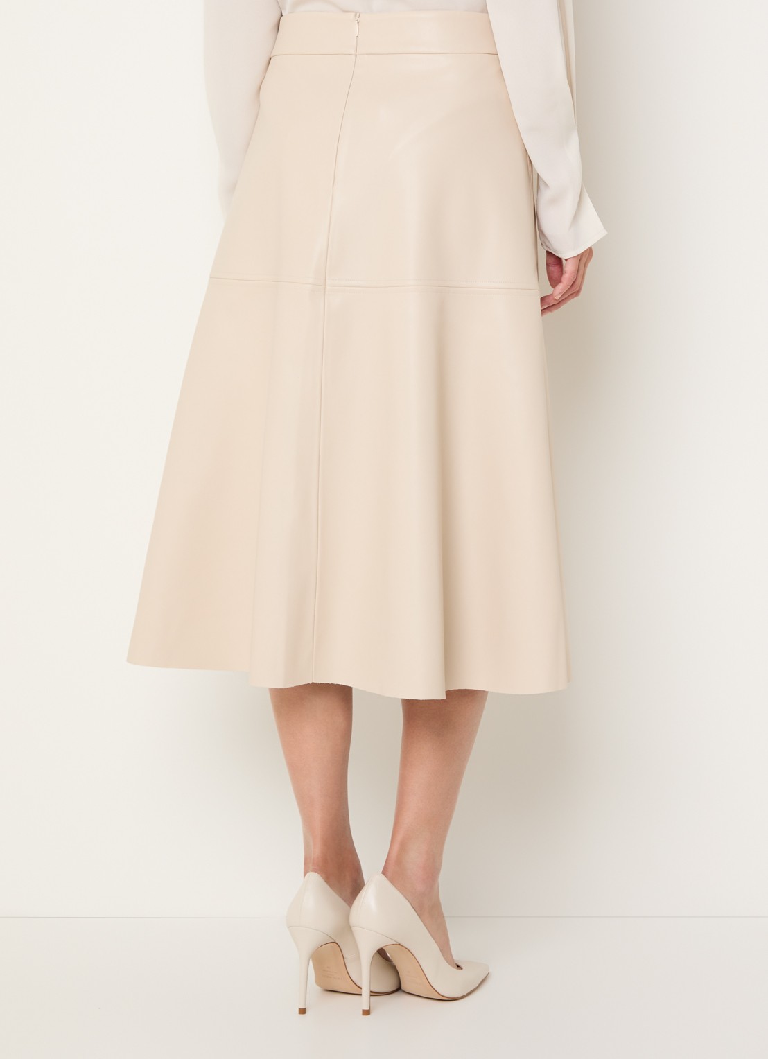 Bruuns Bazaar Imma midi rok van imitatieleer - achterkant 5 beige