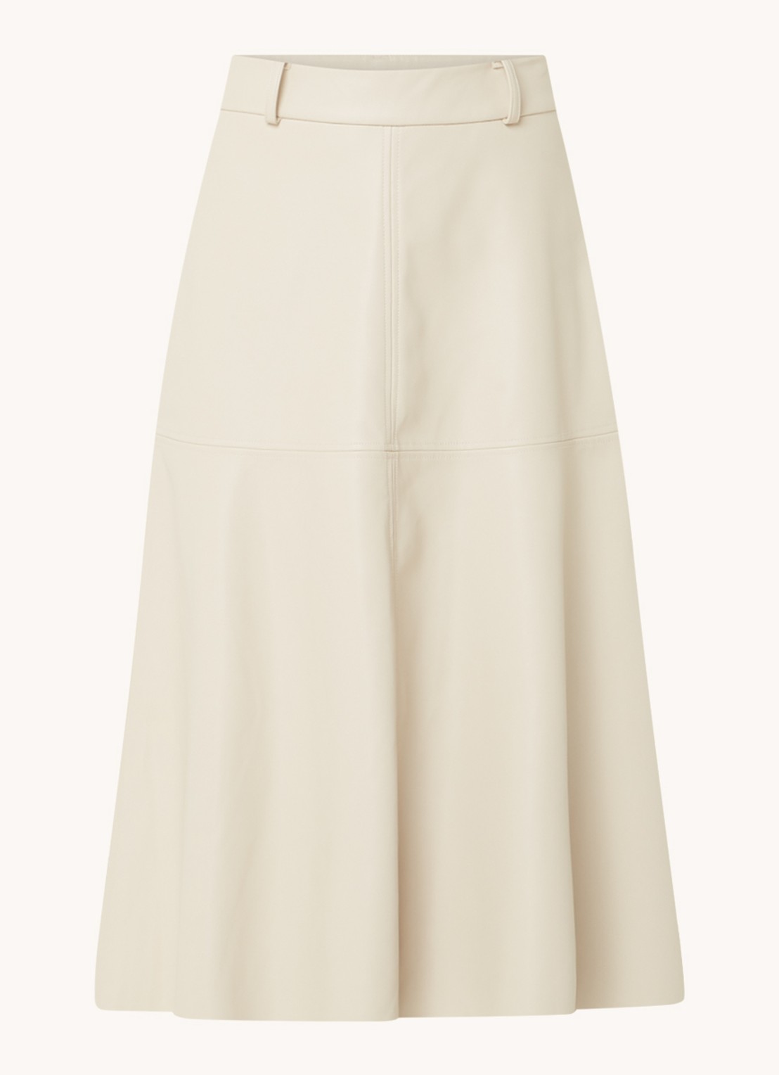 Bruuns Bazaar Imma midi rok van imitatieleer - voorkant 3 beige