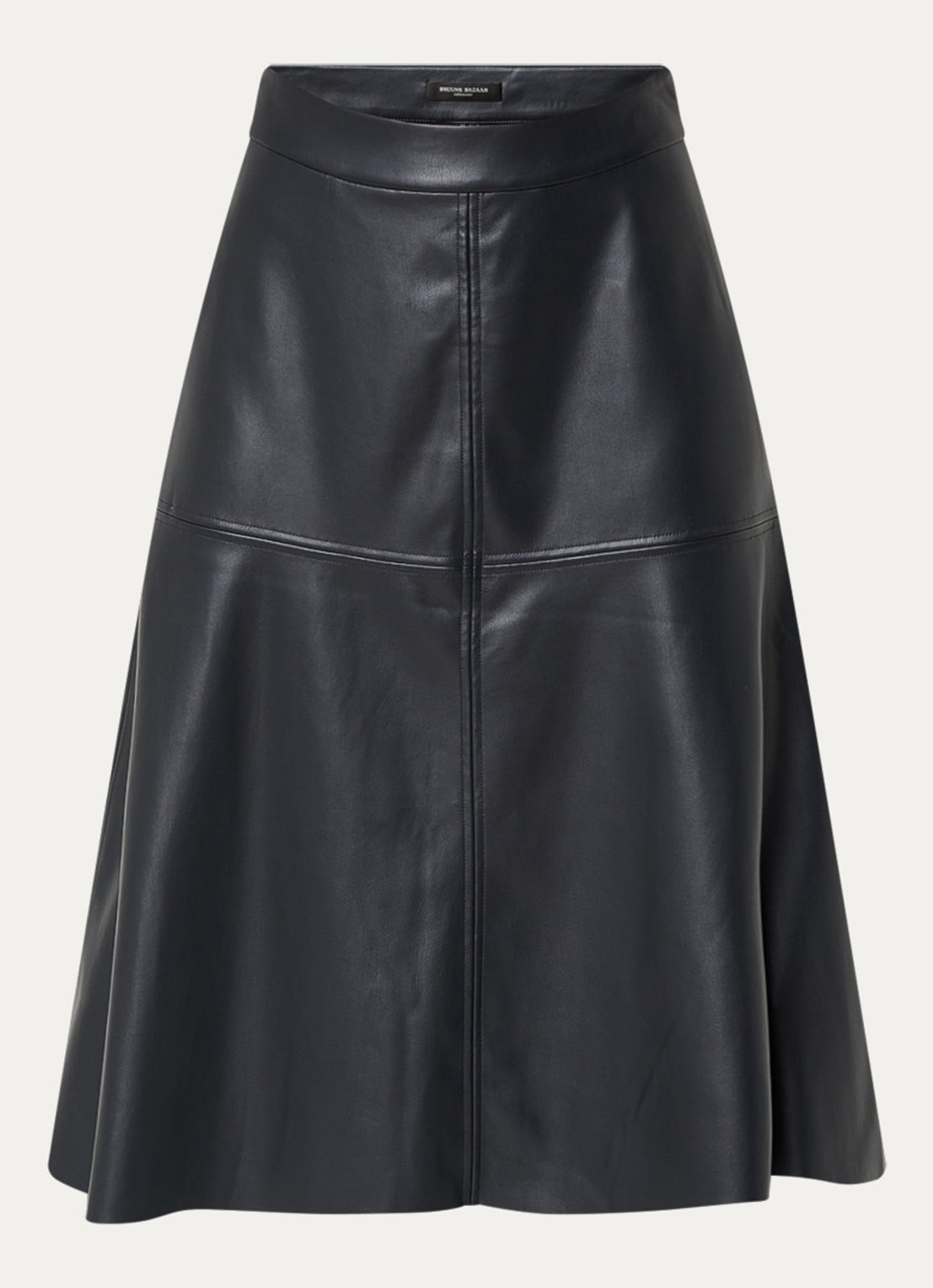Bruuns Bazaar Imma midi rok van imitatieleer - voorkant 2 donkerblauw